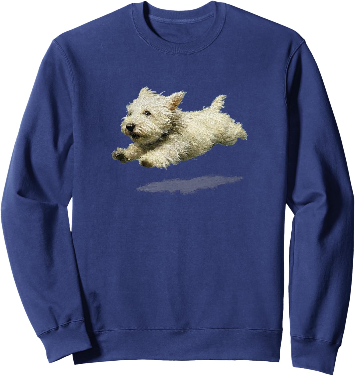 Funny Retro Cute Running Dog Art Print Sweatshirt - Sweatshirt | Navy