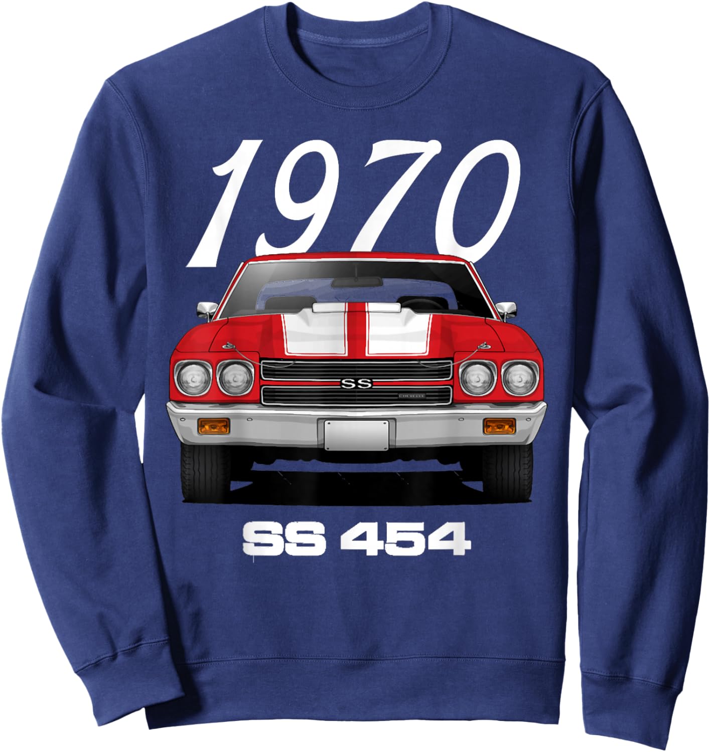 Vintage 1970 Chevelle 70 Classic American Muscle Car Hot Rod Sweatshirt - Sweatshirt | Navy