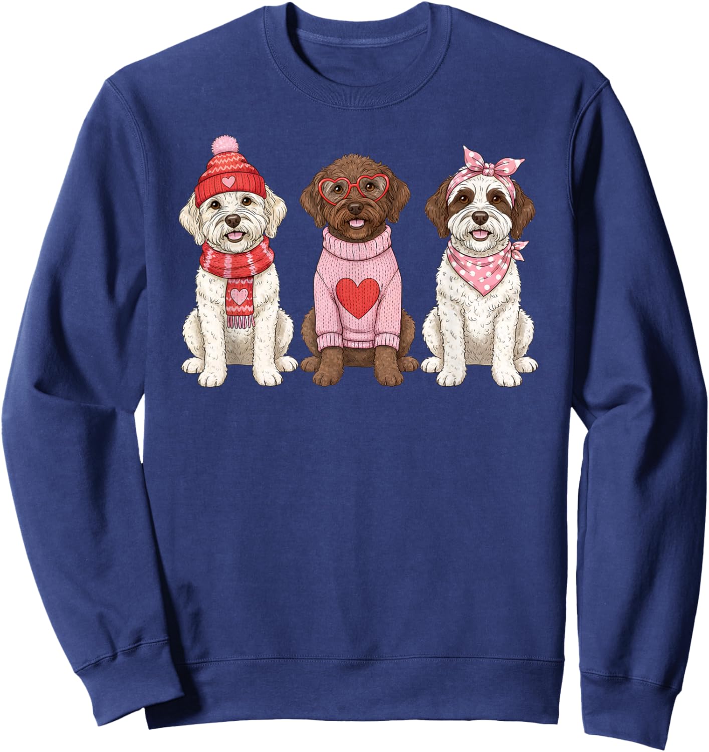 Cute Lagotto Romagnolo Valentine Dog Sweatshirt - Sweatshirt | Navy