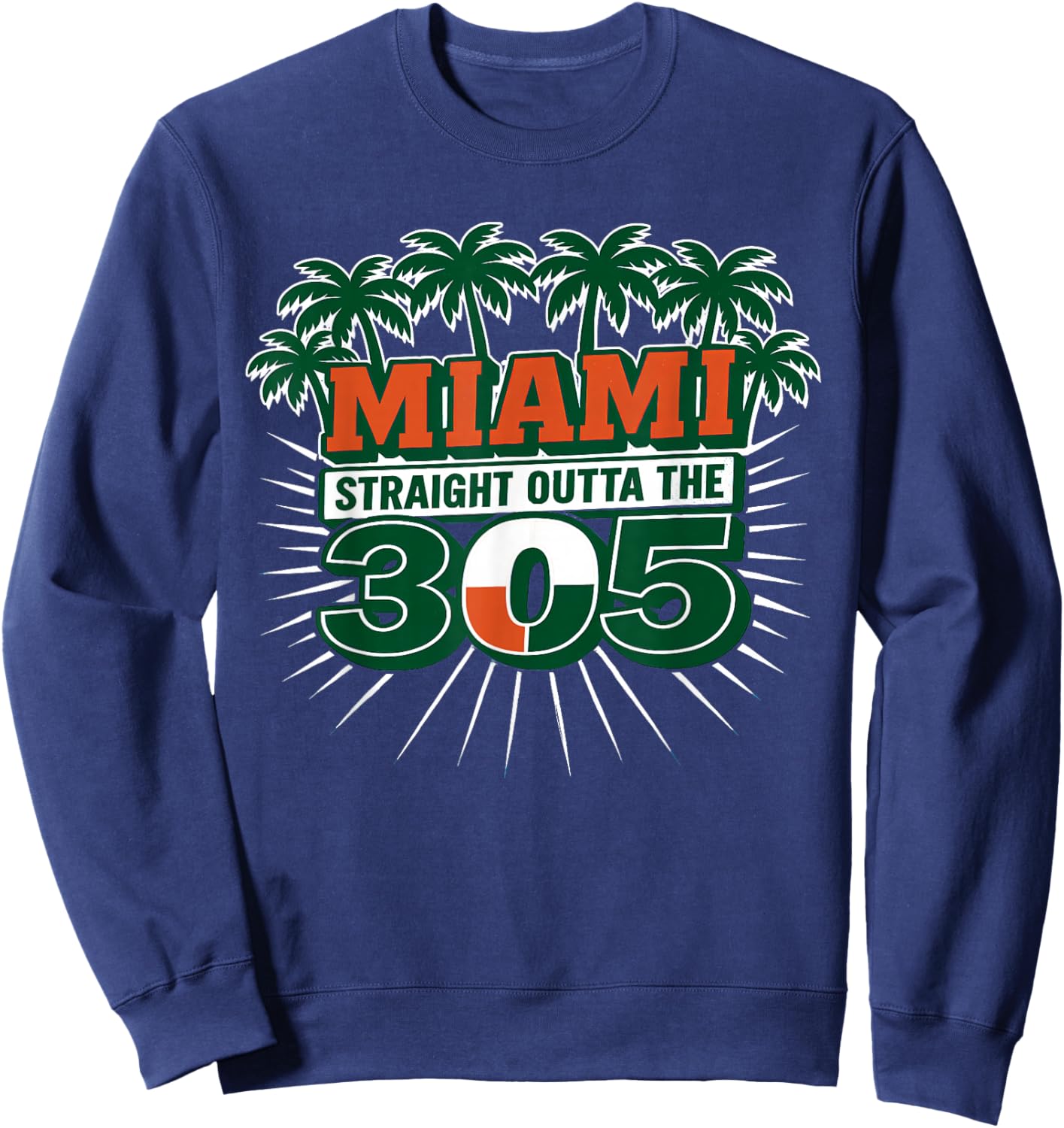 Miami Straight Outta Palm Tree Comic Pop Art City Pride Sweatshirt - Sweatshirt | Navy