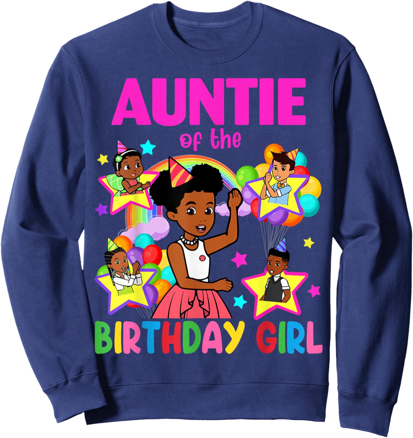 Auntie of Birthday Girl Gracie Birthday Dolls Girl Party Sweatshirt - Sweatshirt | Navy
