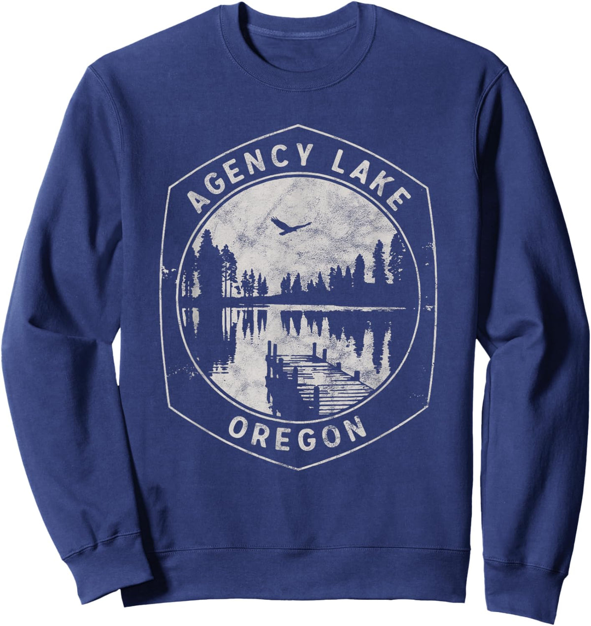 Vintage Agency Lake Oregon Outdoors Vacation Sweatshirt - Sweatshirt | Navy