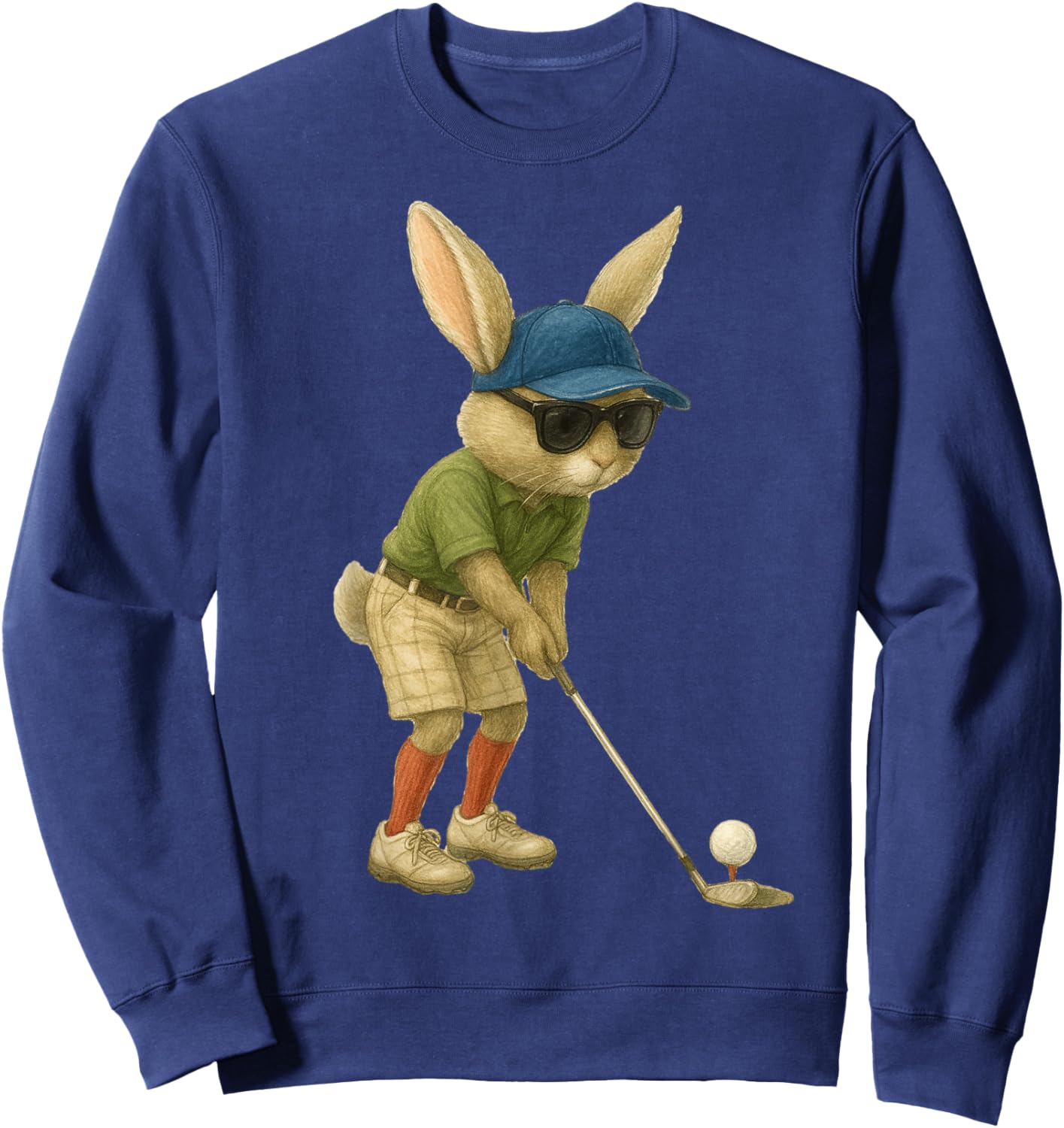 Easter Golf Bunny Rabbit Golfer Golf Player Dad Men Boys Sweatshirt - Sweatshirt | Navy