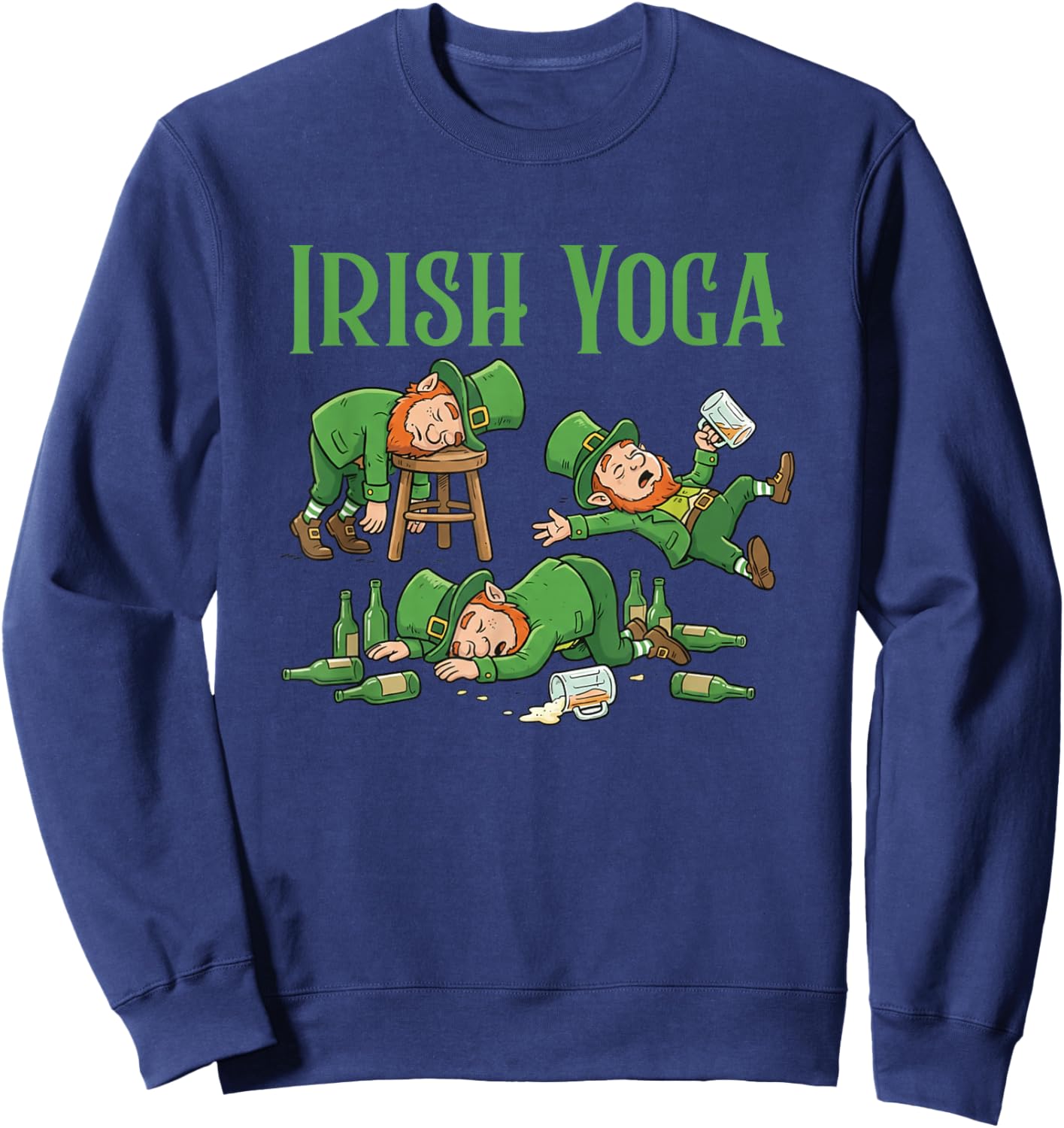 Irish Yoga Funny St. Patrick's Day Party Leprechaun Matching Sweatshirt - Sweatshirt | Navy