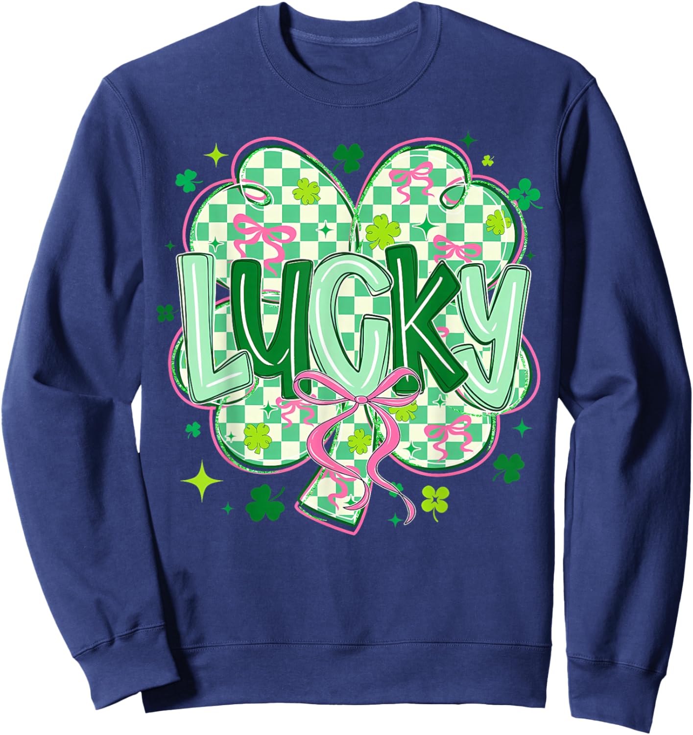 Preppy St Patricks Day Lucky Men Women Sweatshirt - Sweatshirt | Navy