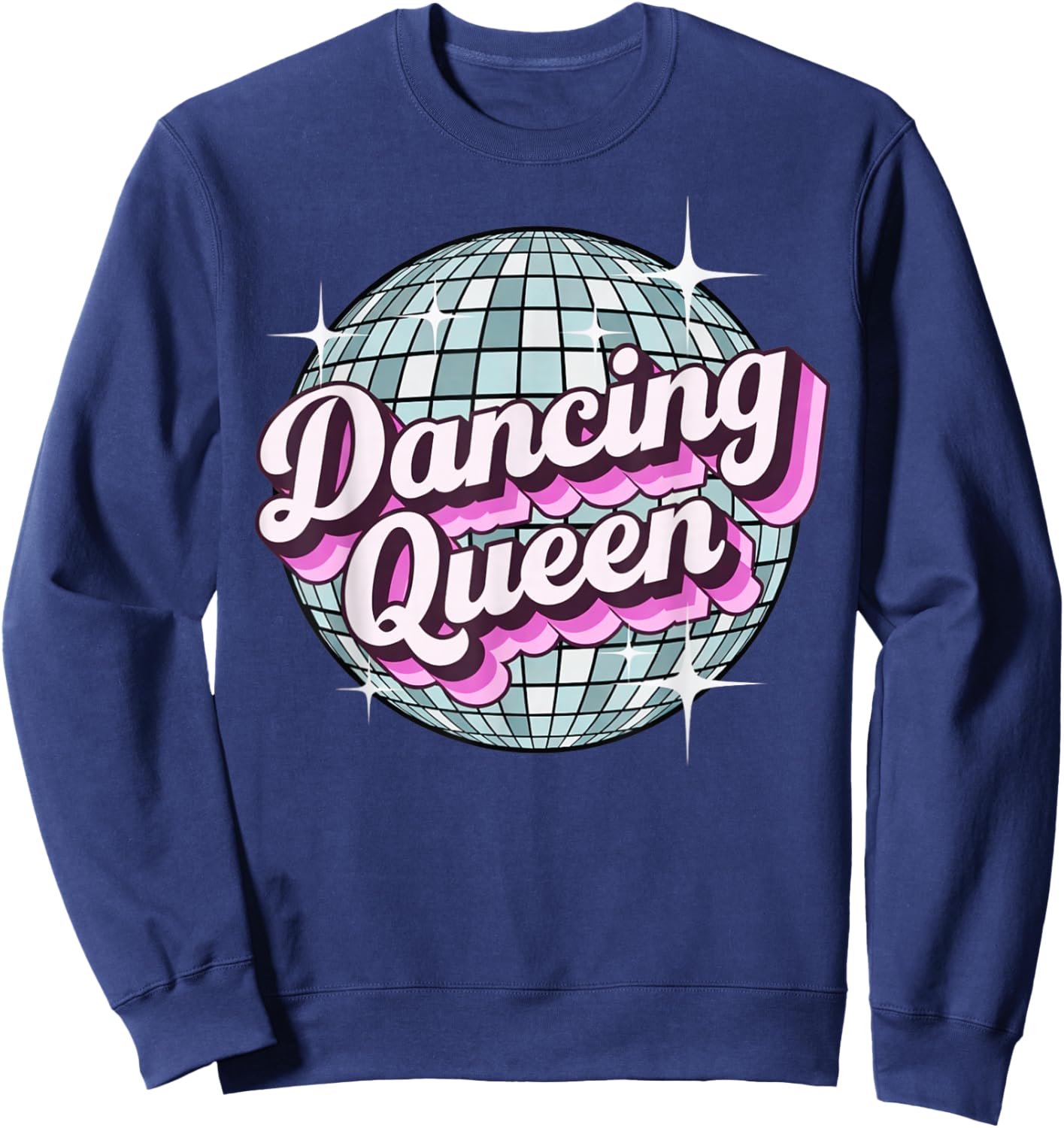 Retro Dancing Queen Disco Ball Sweatshirt - Sweatshirt | Navy