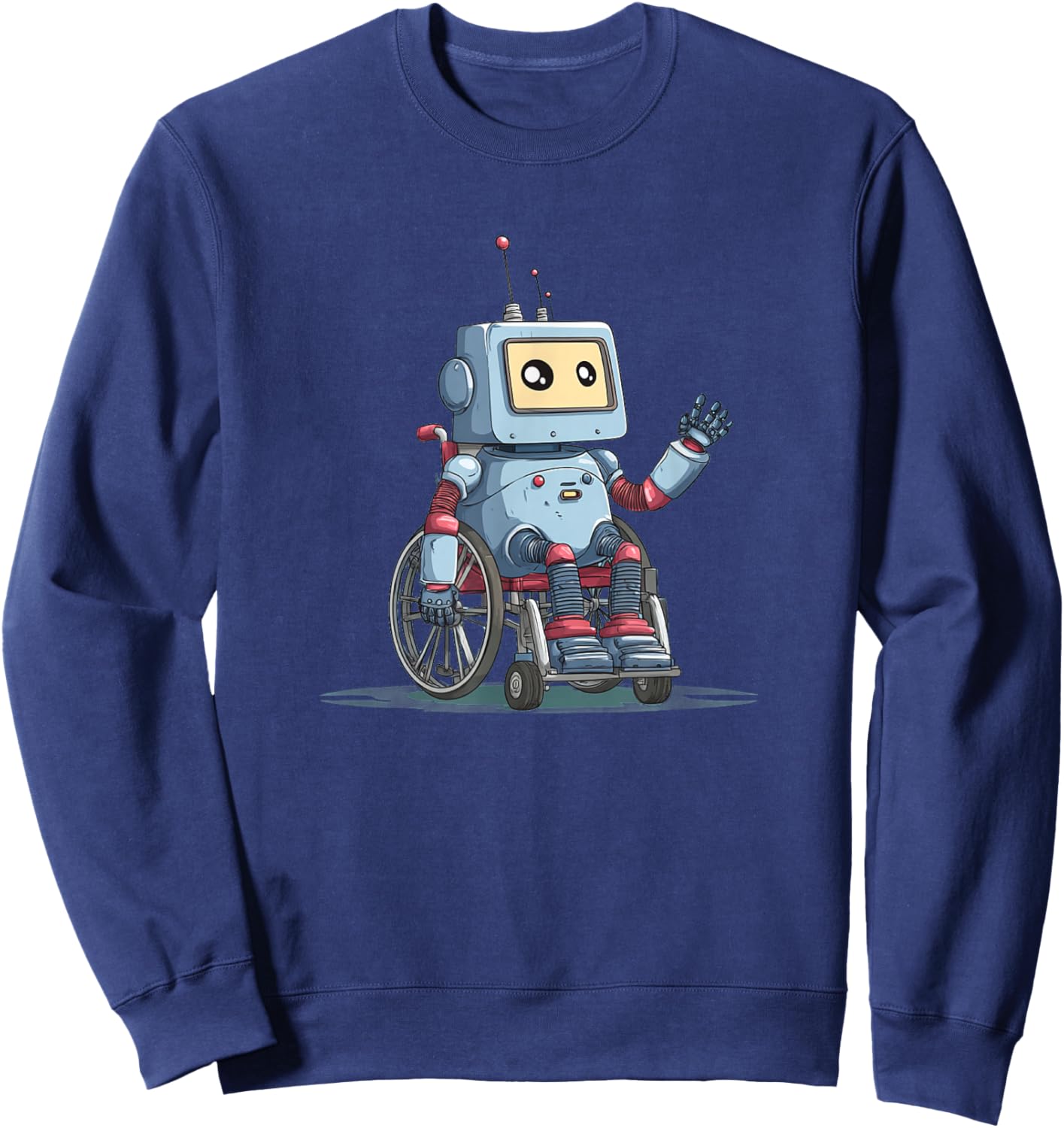 Cool Robot Wheelchair for Robotic Lovers Sweatshirt - Sweatshirt | Navy