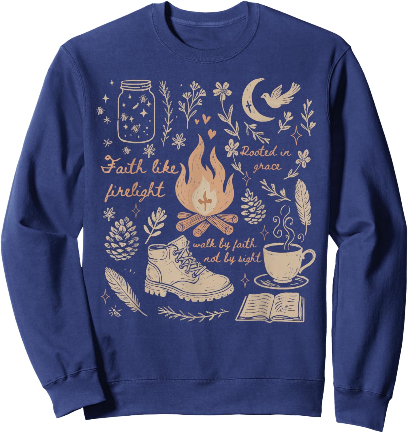 Faith Based Camping Religious Christian Camping Camper Sweatshirt - Sweatshirt | Navy