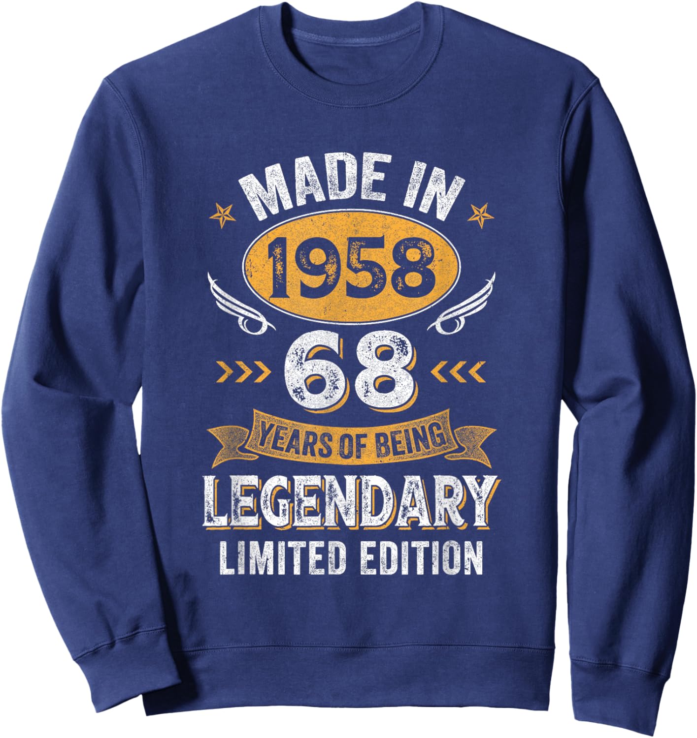 Vintage 1958 68 Years Old Birthday 68Th Birthday Men Women Sweatshirt - Sweatshirt | Navy