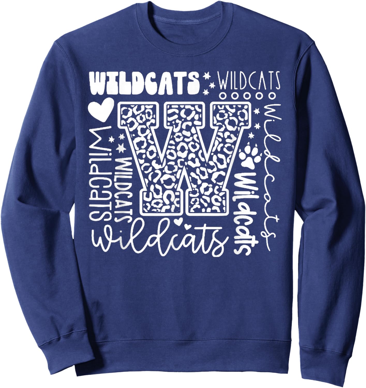 Wildcats School Spirit Fan Team Girls Kids Sweatshirt - Sweatshirt | Navy