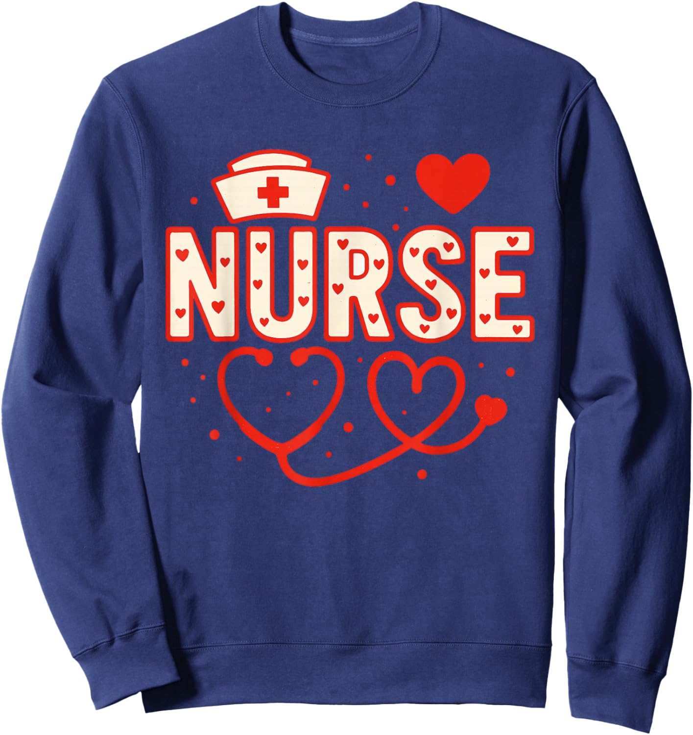 Nurse Valentines Day Valentine Scrub Top Women Scrubs Nicu Sweatshirt - Sweatshirt | Navy