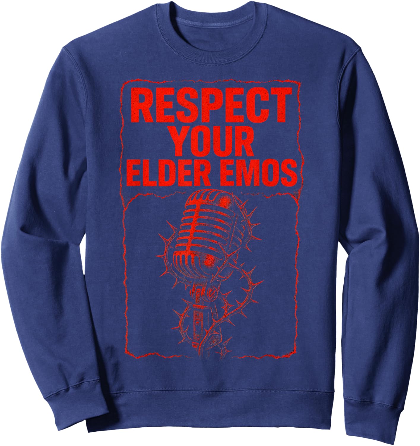 Respect Your Elder EMOS - Emo Goth Music Fans 90s Sweatshirt - Sweatshirt | Navy