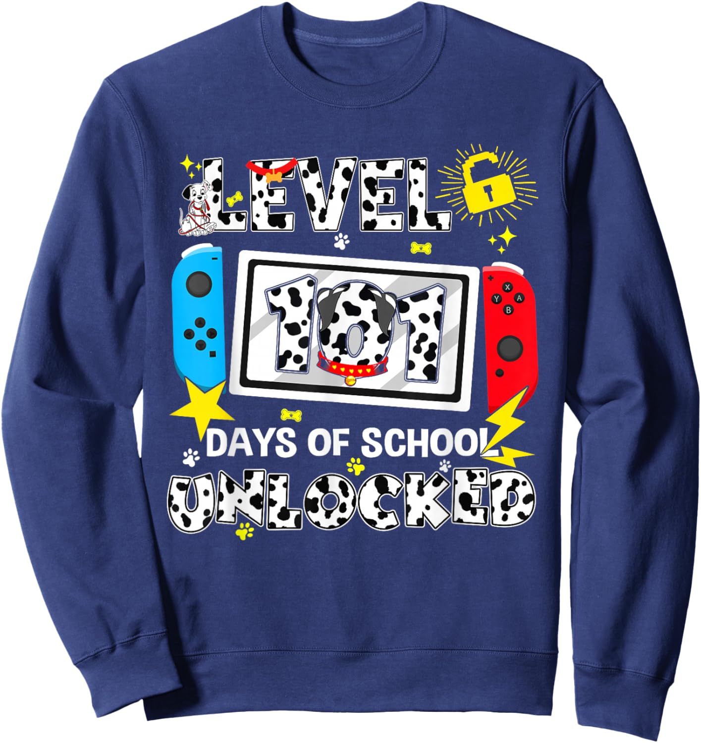 Level Unlocked Game Controller 101 Days School 100 Days Sweatshirt - Sweatshirt | Navy