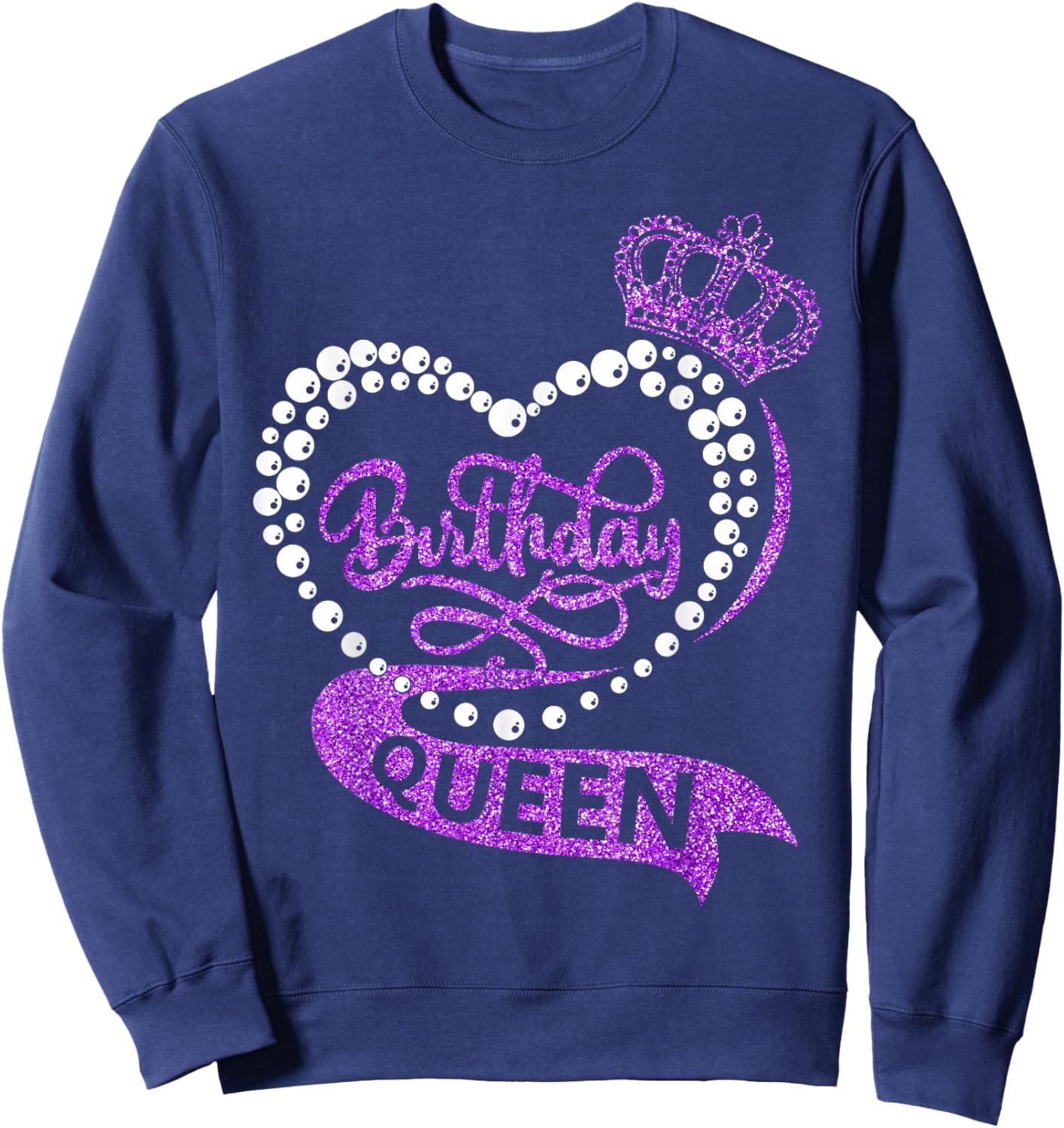 Birthday Queen It's My Bday Party Crew Girls Women Matching Sweatshirt - Sweatshirt | Navy
