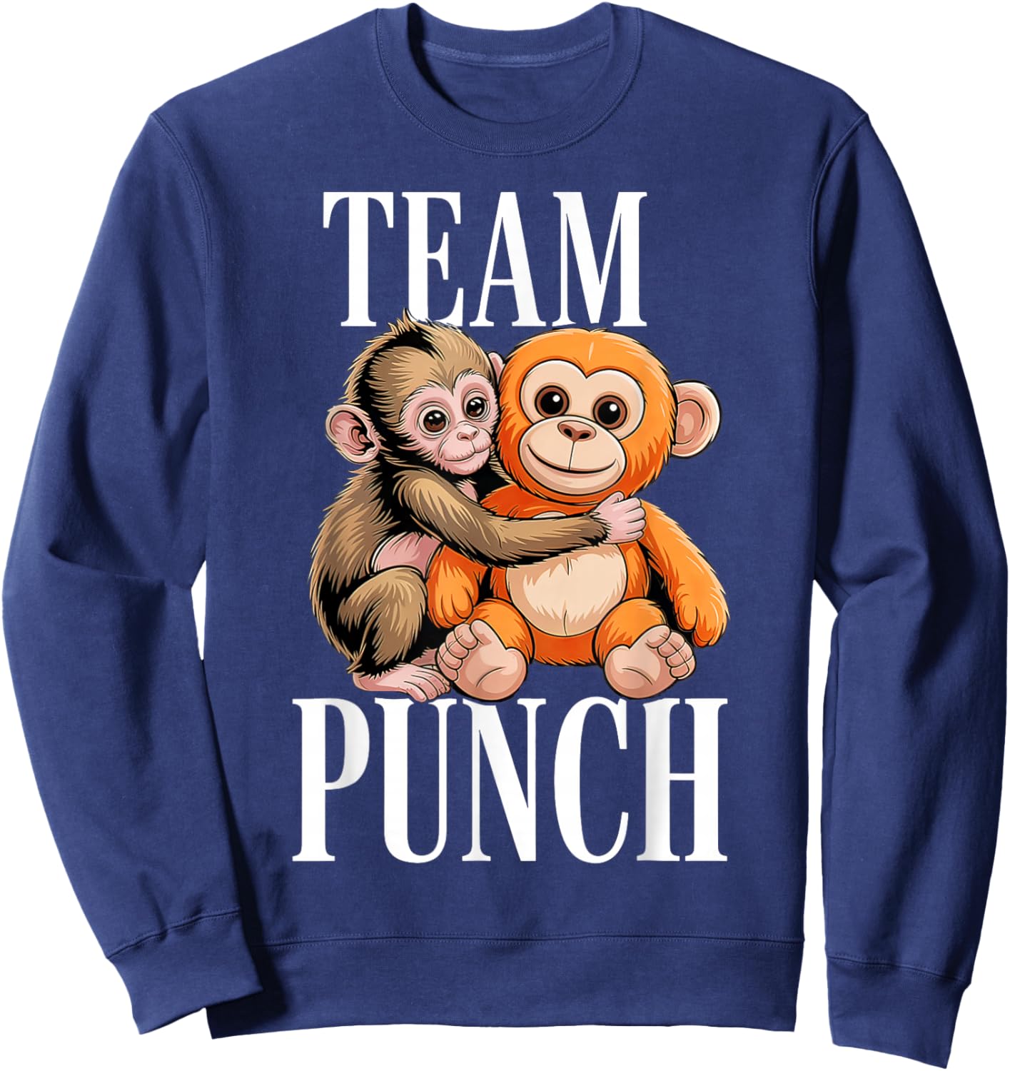 Team Punch - Cute Baby Monkey Sweatshirt - Sweatshirt | Navy