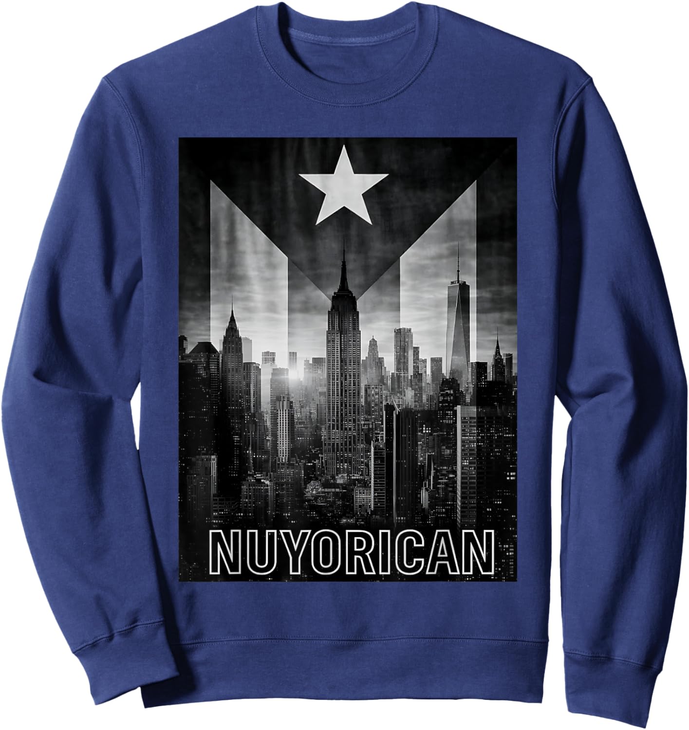 Puerto Rican NY Men Women Taino Flag Puerto Rico Nuyorican Sweatshirt - Sweatshirt | Navy