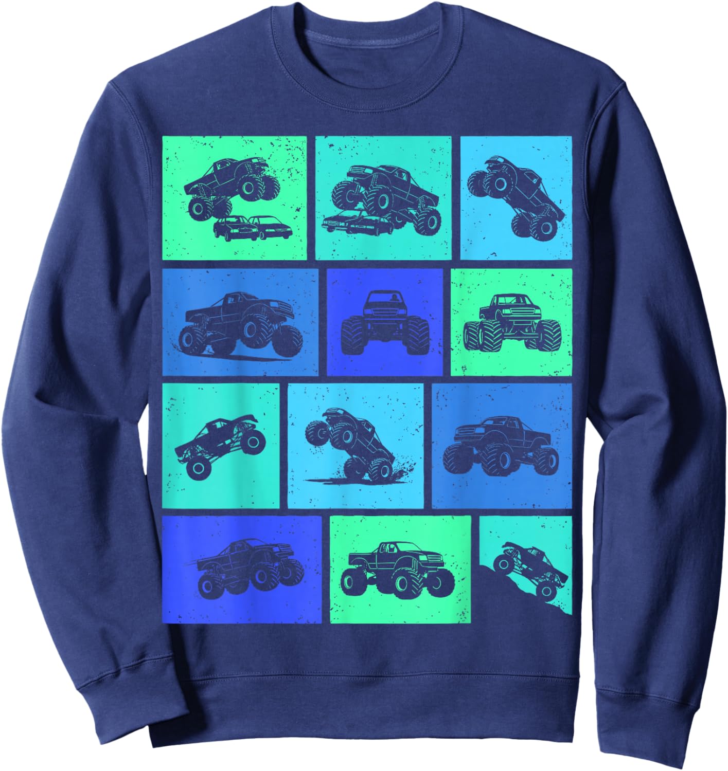 Monster Truck Boys Kids Sweatshirt - Sweatshirt | Navy