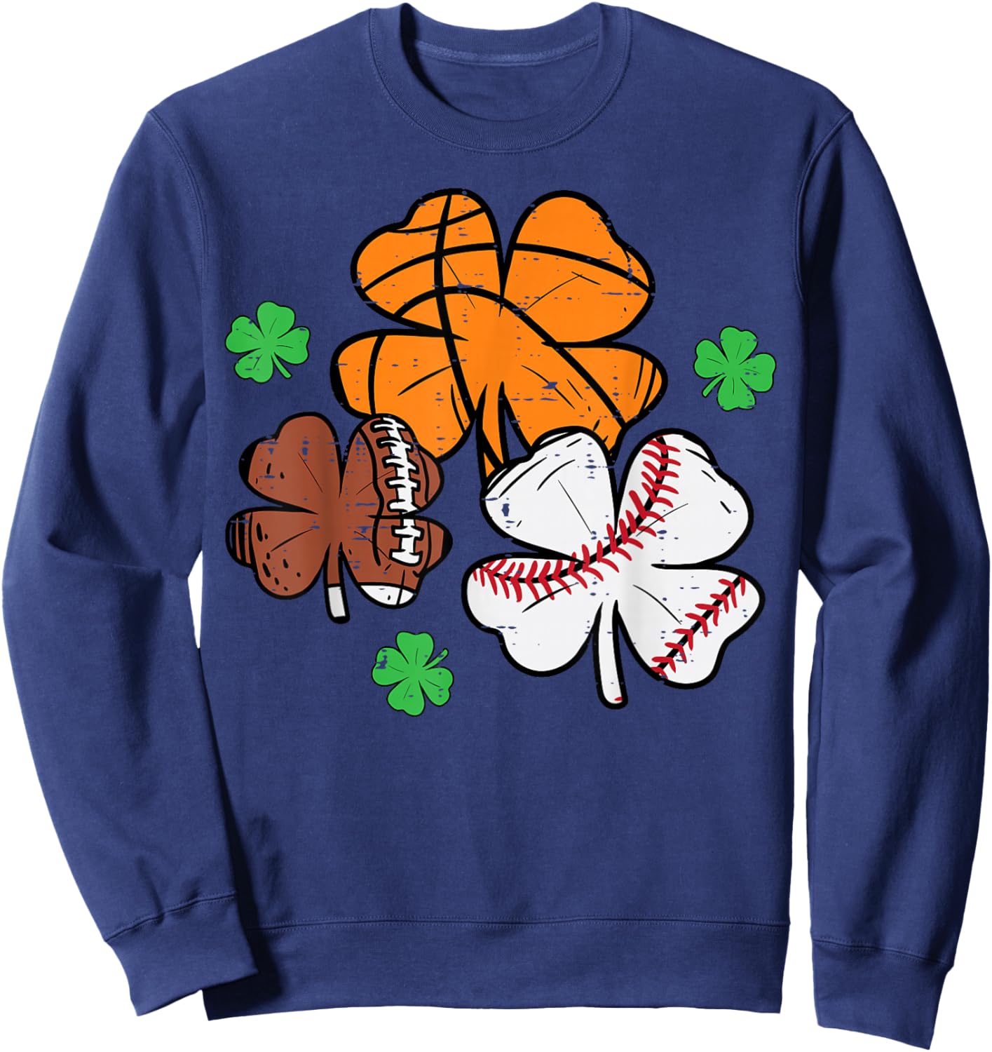 St Patricks Day Shamrock Basketball Baseball Men Boys Kids Sweatshirt - Sweatshirt | Navy