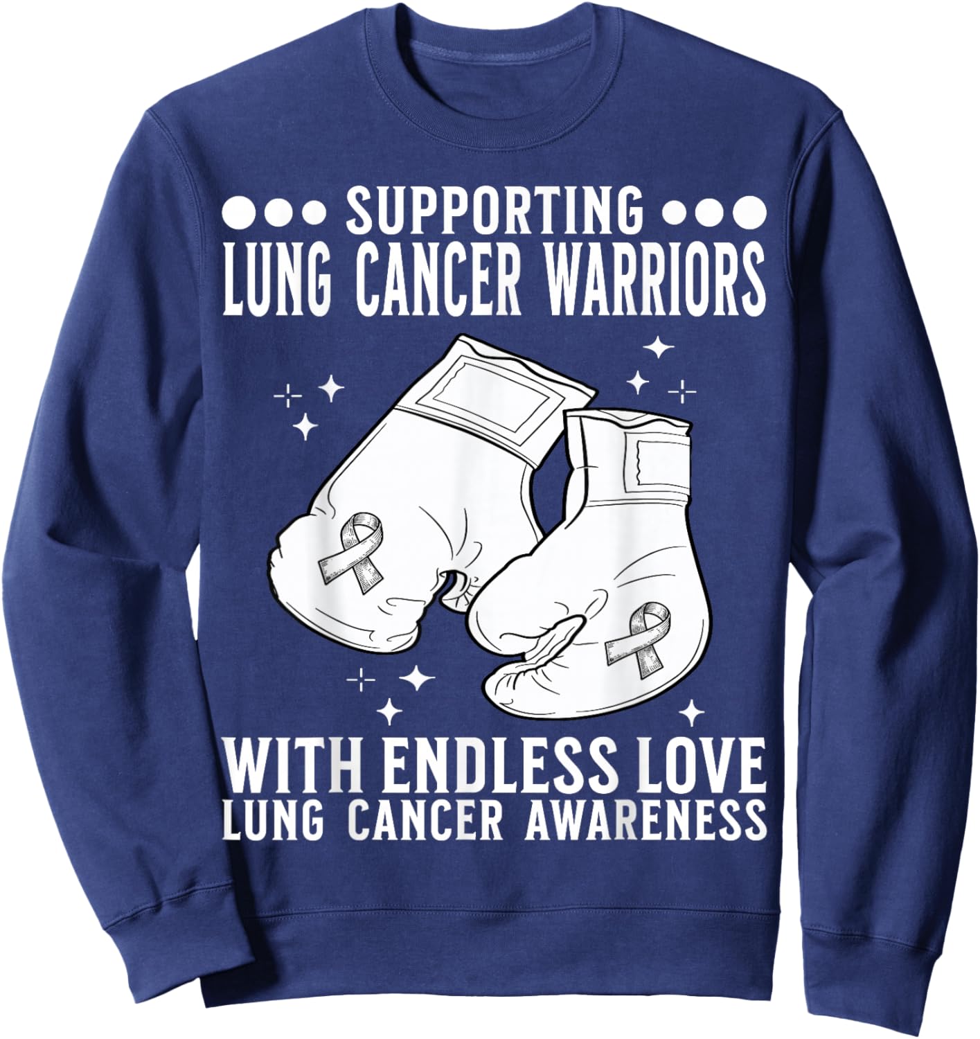 Lung Cancer Support Squad Lung Cancer Awareness Products Sweatshirt - Sweatshirt | Navy