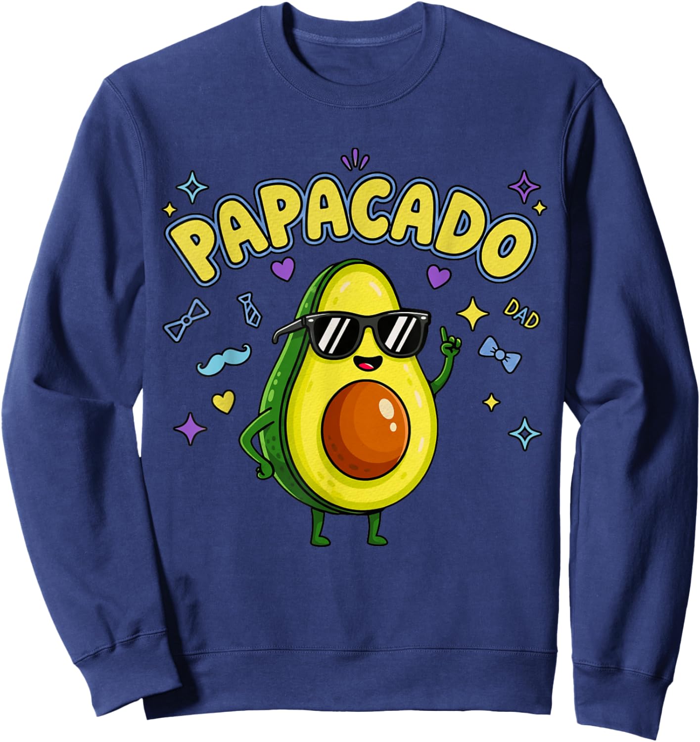 Pregnancy Announcement Men Dad Funny Avocado Papacado Sweatshirt - Sweatshirt | Navy