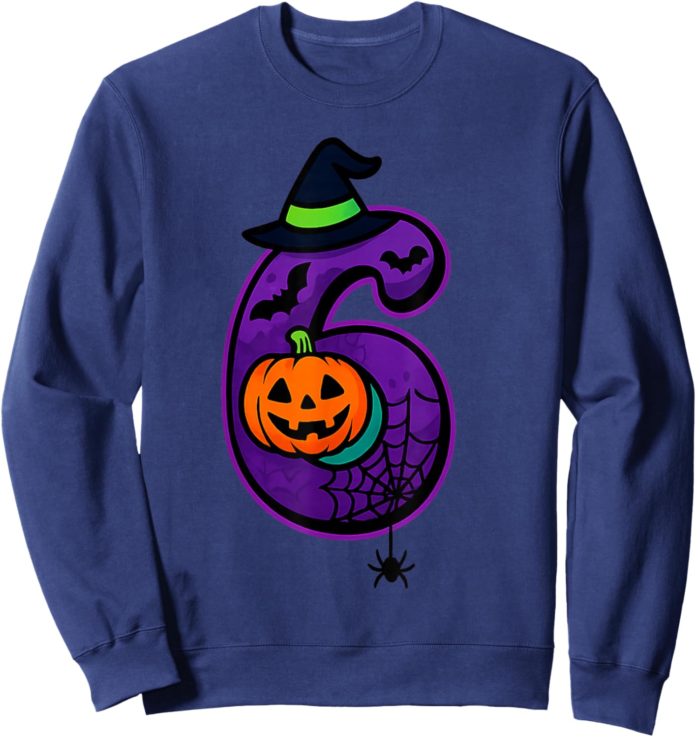 Number 6 Funny Meme Saying 6 7 Six Seven Halloween Sweatshirt - Sweatshirt | Navy