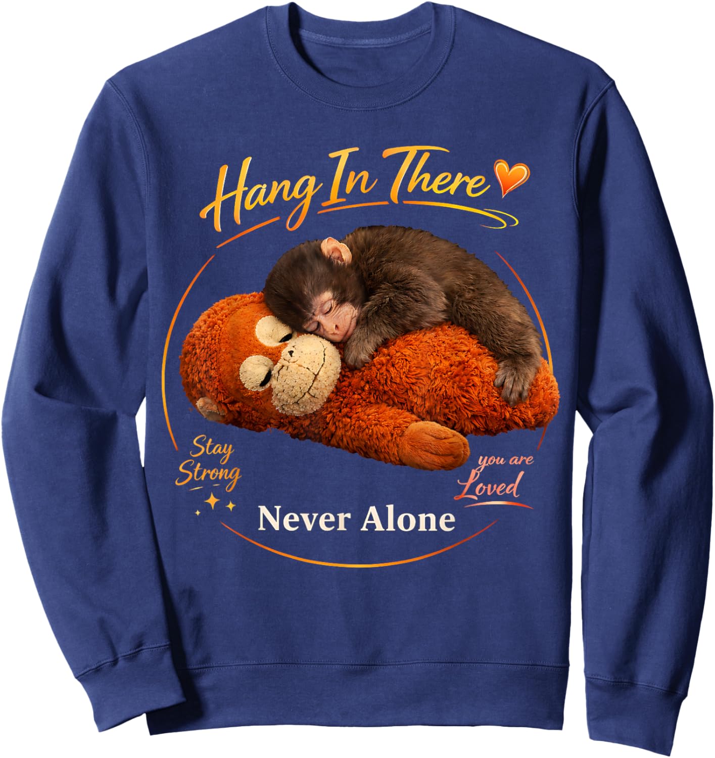 Adorable Cute Baby Monkey Punch Men Women Kids Girl Sweatshirt - Sweatshirt | Navy