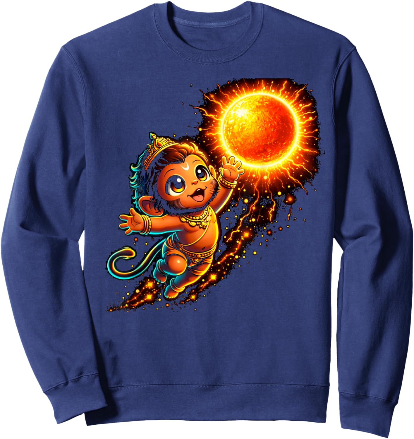 Hanumanji Hanuman Hindu Monkey God Lover Devotee Sweatshirt - Sweatshirt | Navy