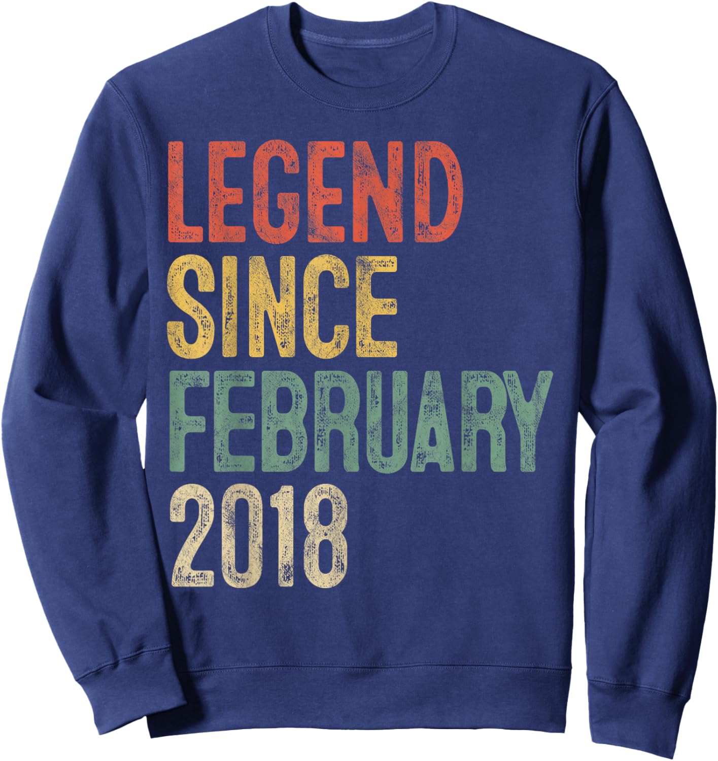 Legend February 2018 8th Birthday Boy Girl 8 Year Old Sweatshirt - Sweatshirt | Navy
