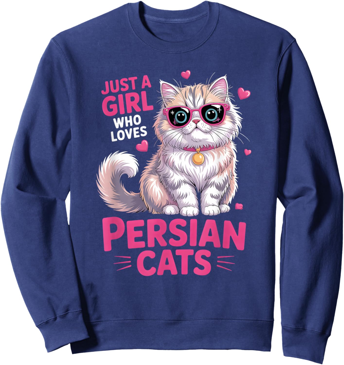 Girls Persian Cat Sweatshirt - Sweatshirt | Navy