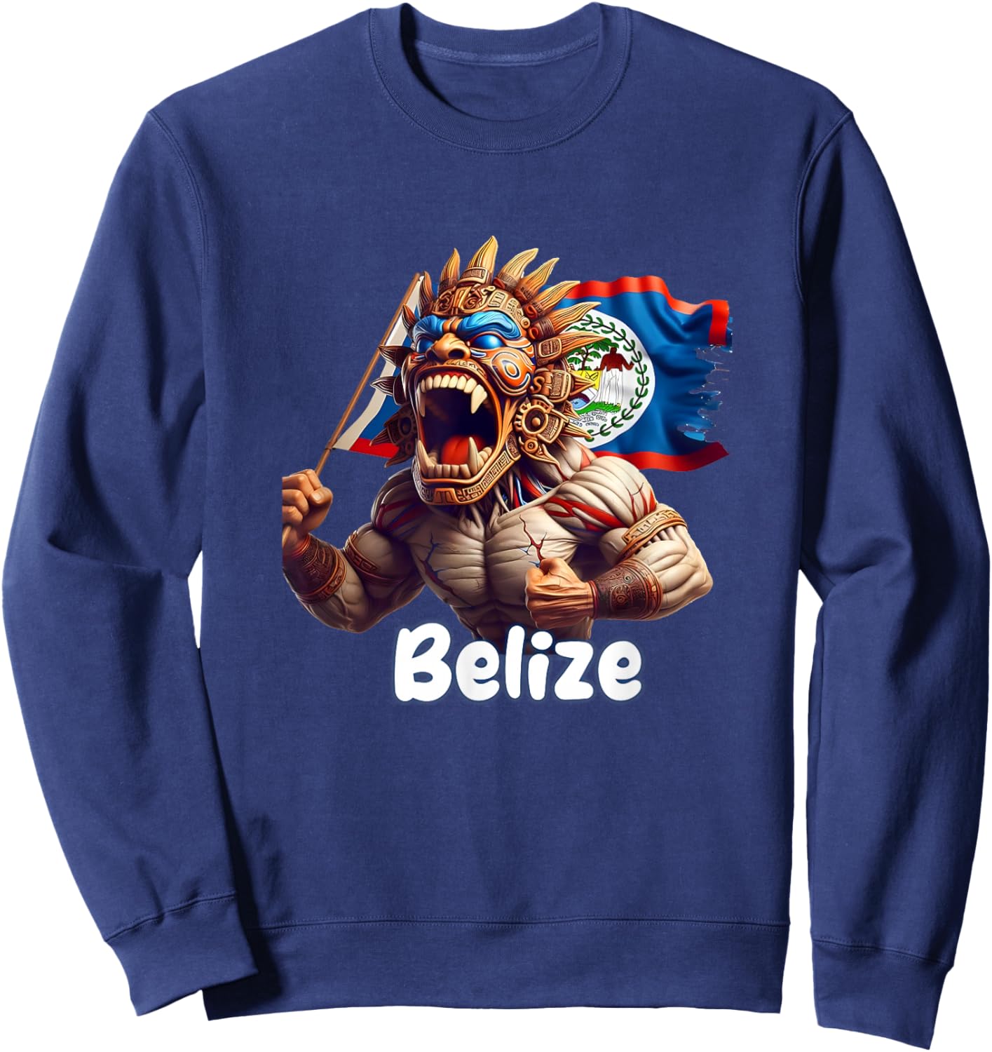 Belize Flag , Belize , Belize Sweatshirt - Sweatshirt | Navy