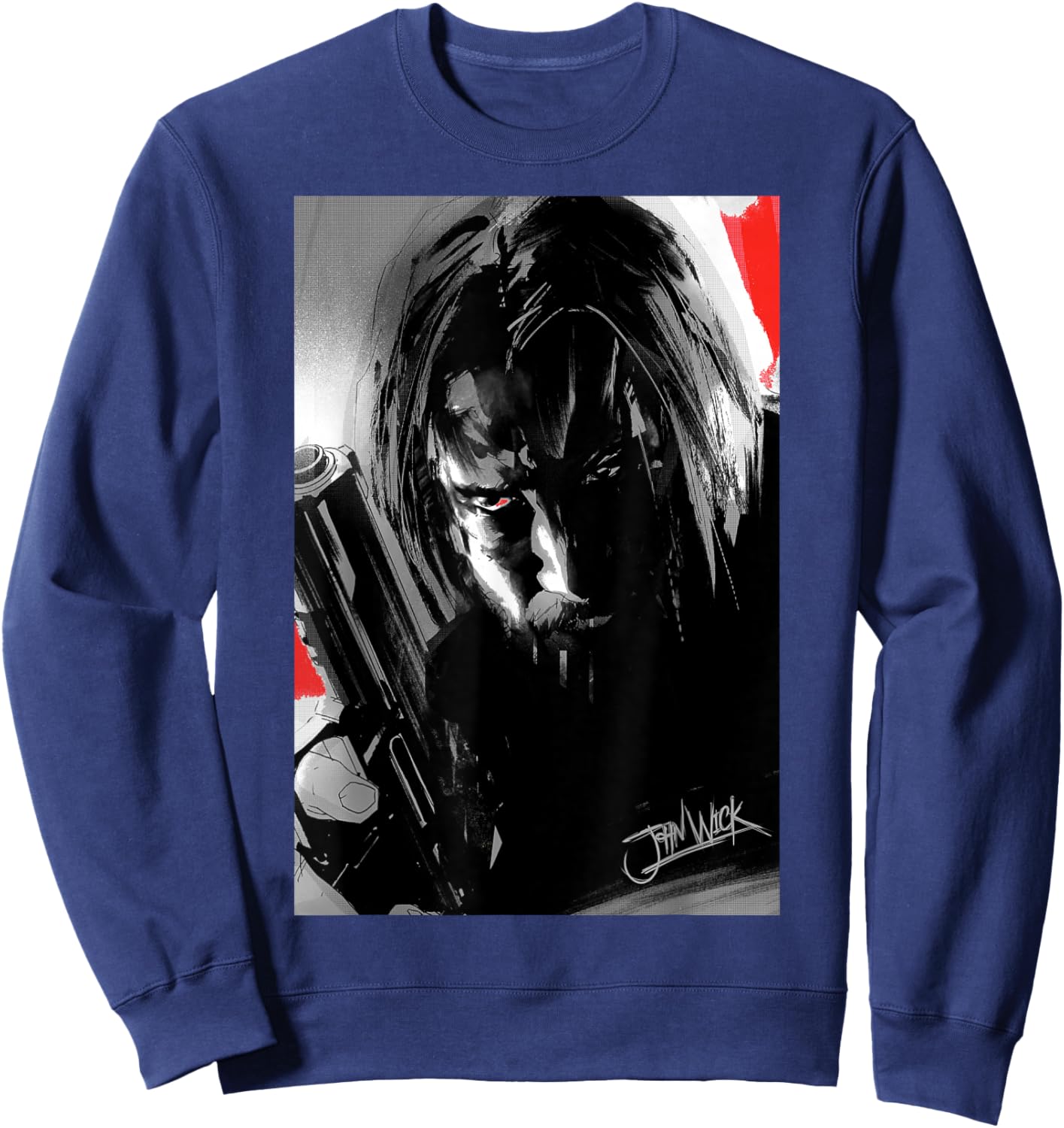 John Wick Illustrated Poster Sweatshirt - Sweatshirt | Navy