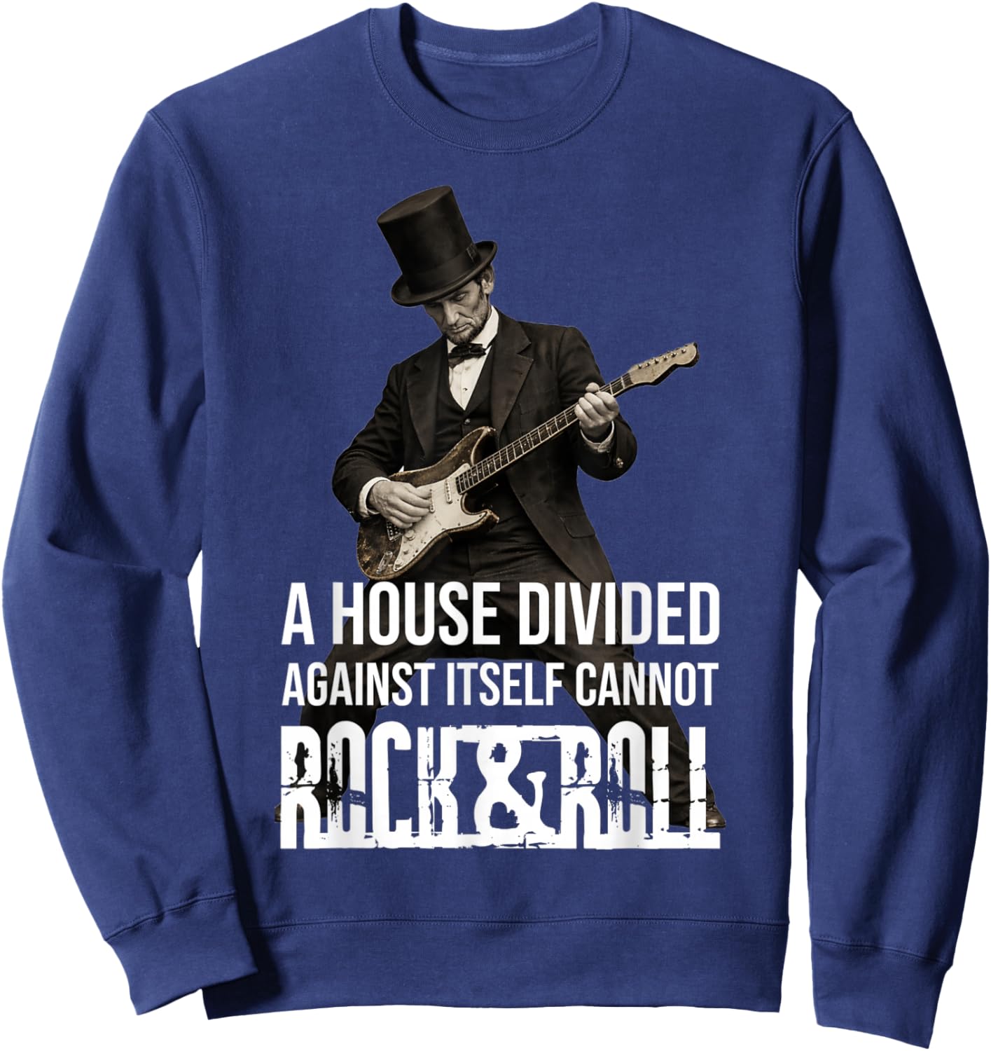 Abraham Lincoln A House Divided Abe Retro Vintage Funny Sweatshirt - Sweatshirt | Navy
