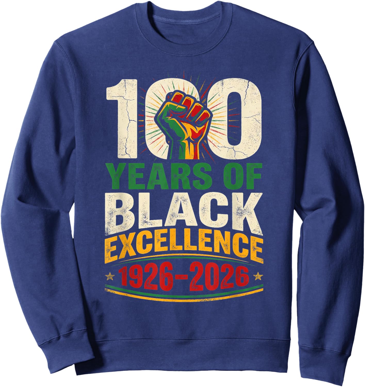 100 Years Black Excellence 1926–2026 Black History Month Kid Sweatshirt - Sweatshirt | Navy