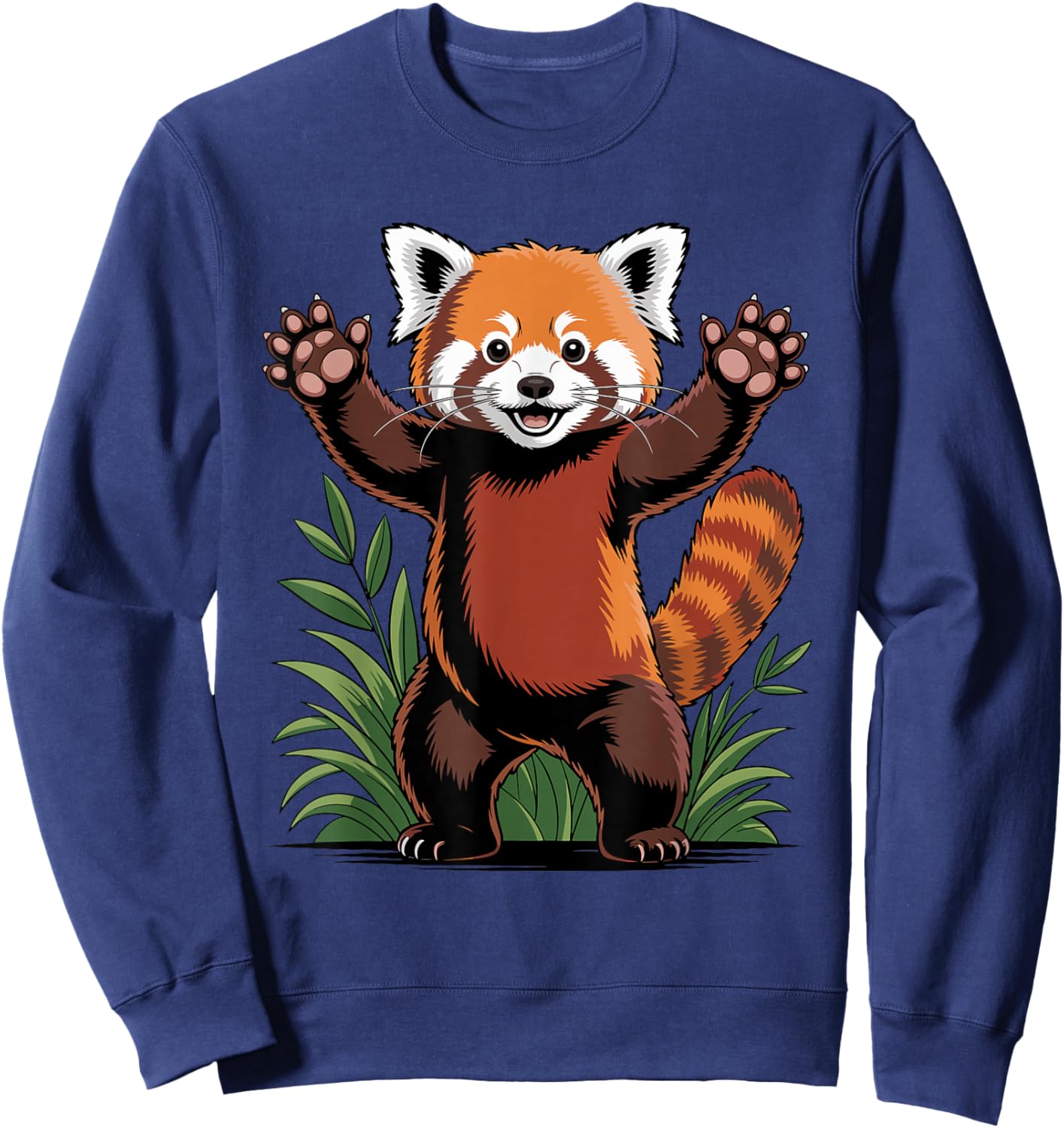 Red Panda Paws Hands Up Kawaii Red Panda Sweatshirt - Sweatshirt | Navy