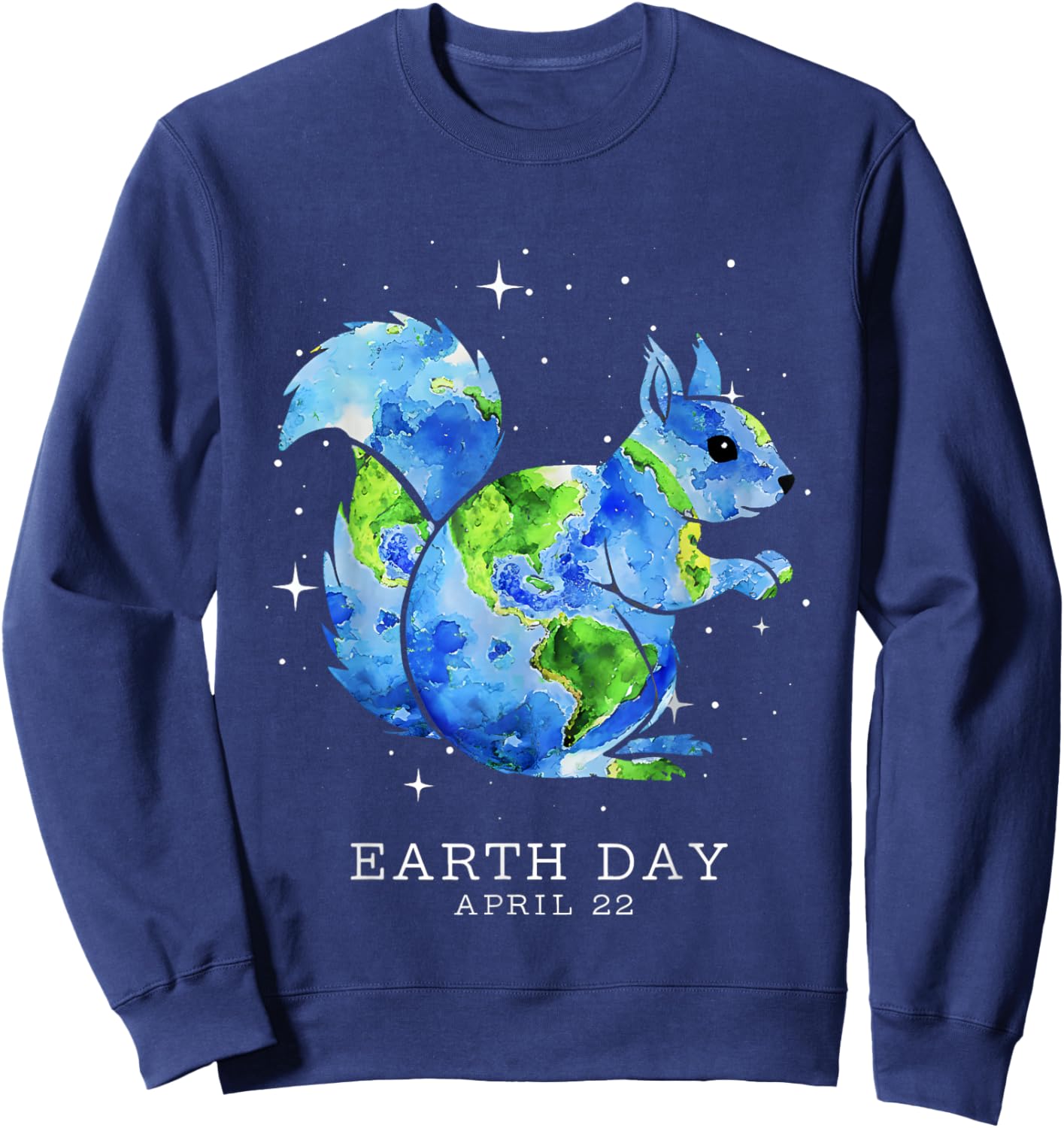 Earth Day 2026 Squirrel Art Sweatshirt - Sweatshirt | Navy