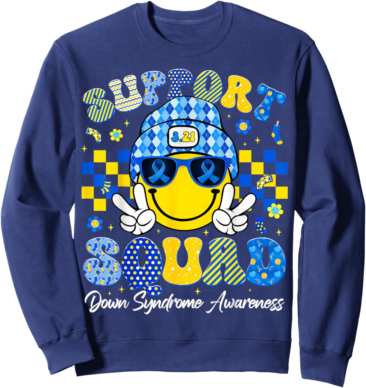 Support Squad Down Syndrome Awareness Men Women Kid Sweatshirt - Sweatshirt | Navy