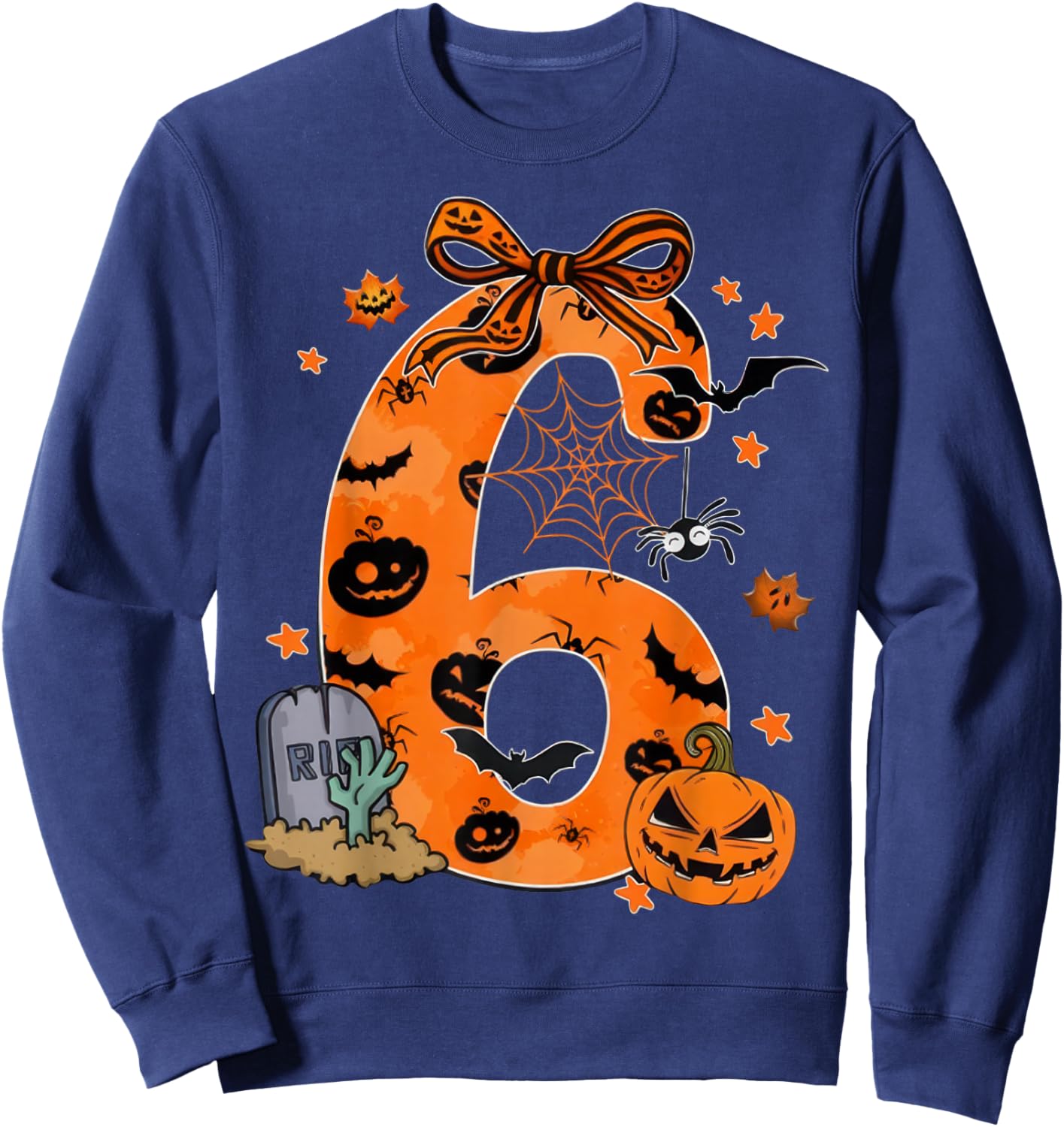 Fun Six Seven 6 7 Meme Design Couples Halloween Sweatshirt - Sweatshirt | Navy