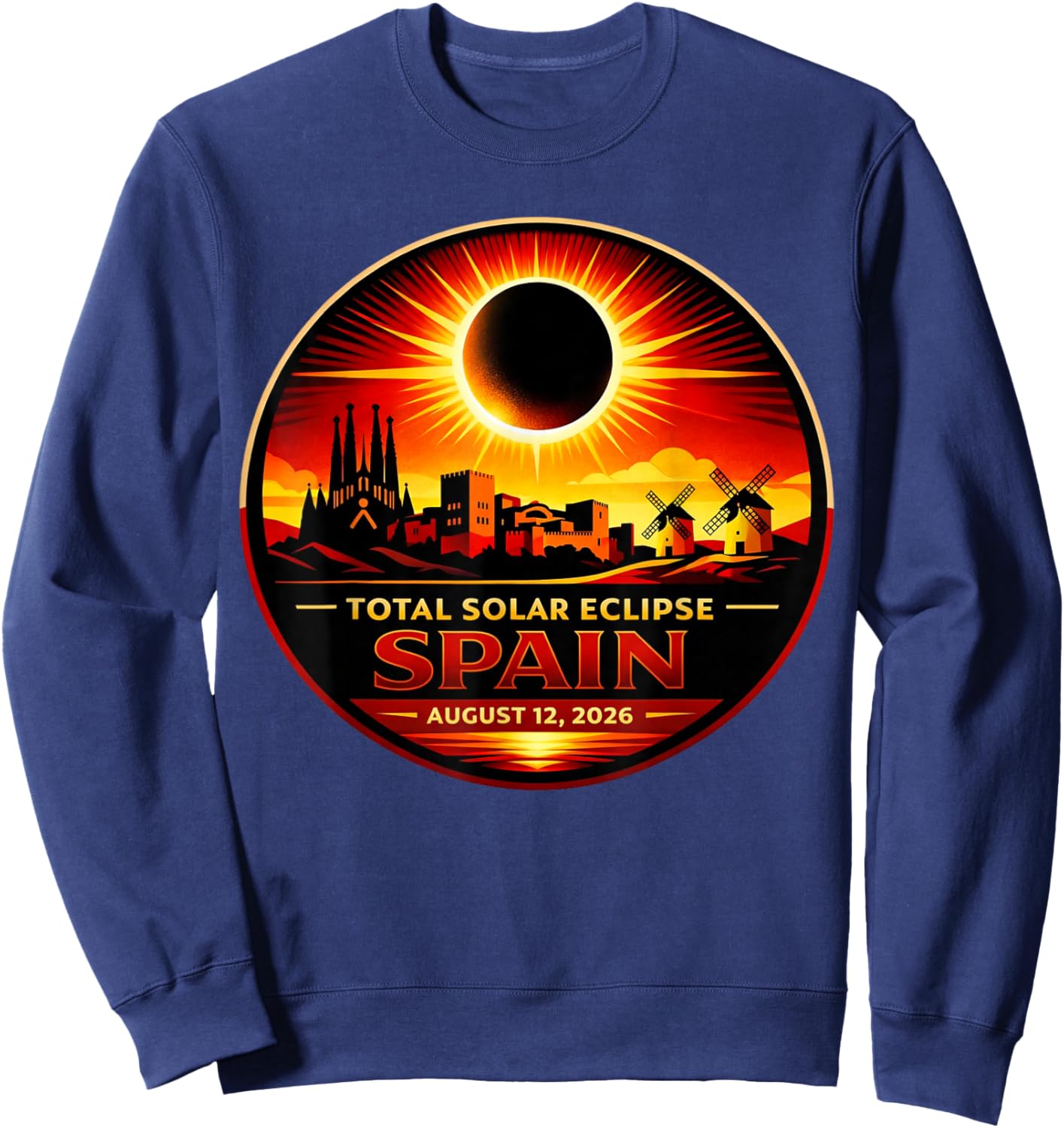 Total Solar Eclipse 2026 Spain - Totality Chaser Science Sweatshirt - Sweatshirt | Navy
