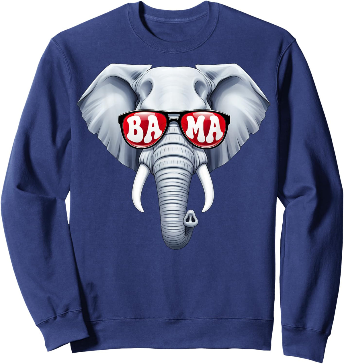 Vintage Elephant with Sunglasses Women Kids Sweatshirt - Sweatshirt | Navy