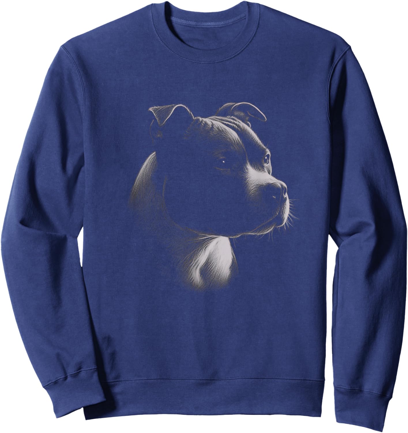 Staffordshire Bull Terrier Drawing Staffy Art Design Sweatshirt - Sweatshirt | Navy
