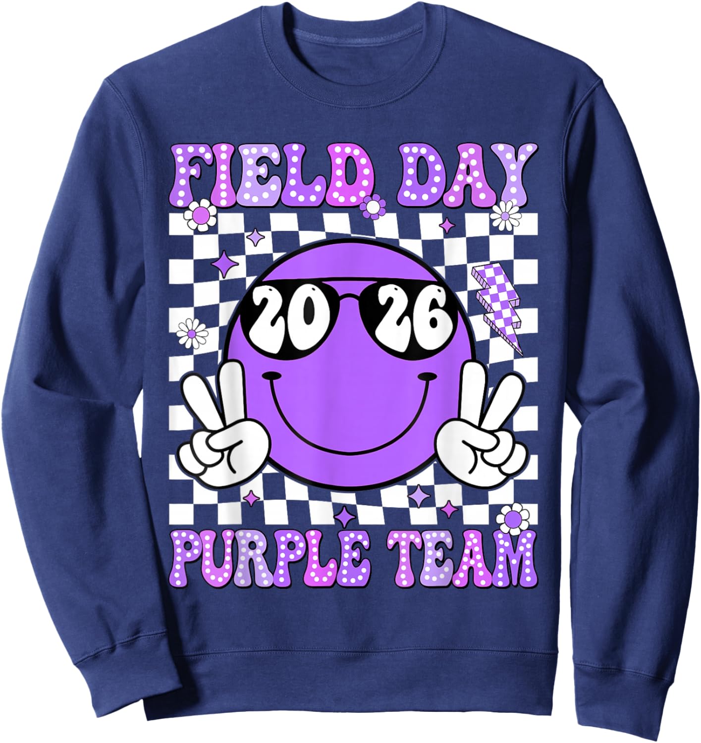 Field Day Purple Team Funny for Teacher Kids Field Day Games Sweatshirt - Sweatshirt | Navy