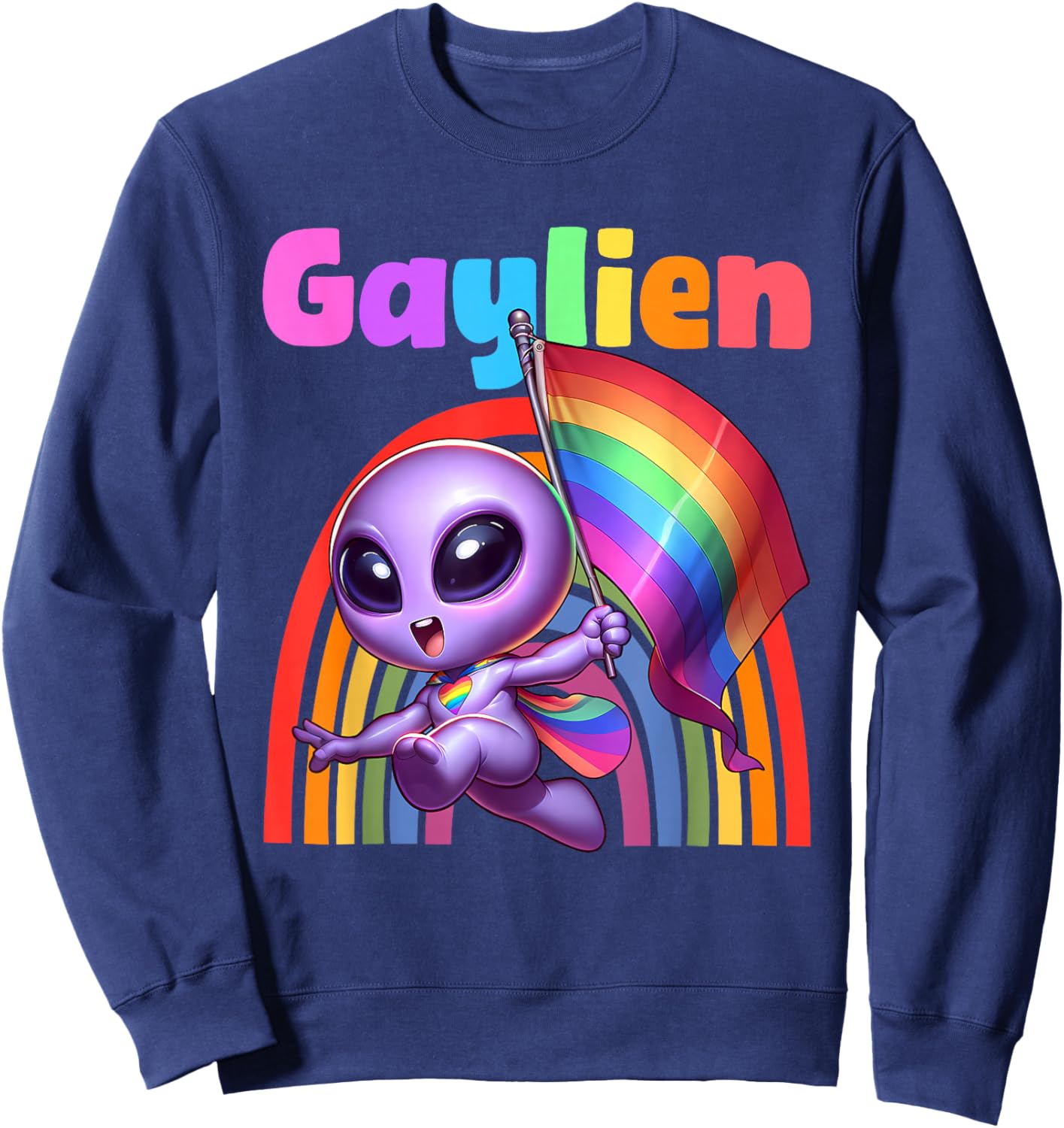 Gaylien Gay Alien Pride LGBTQ Sweatshirt - Sweatshirt | Navy