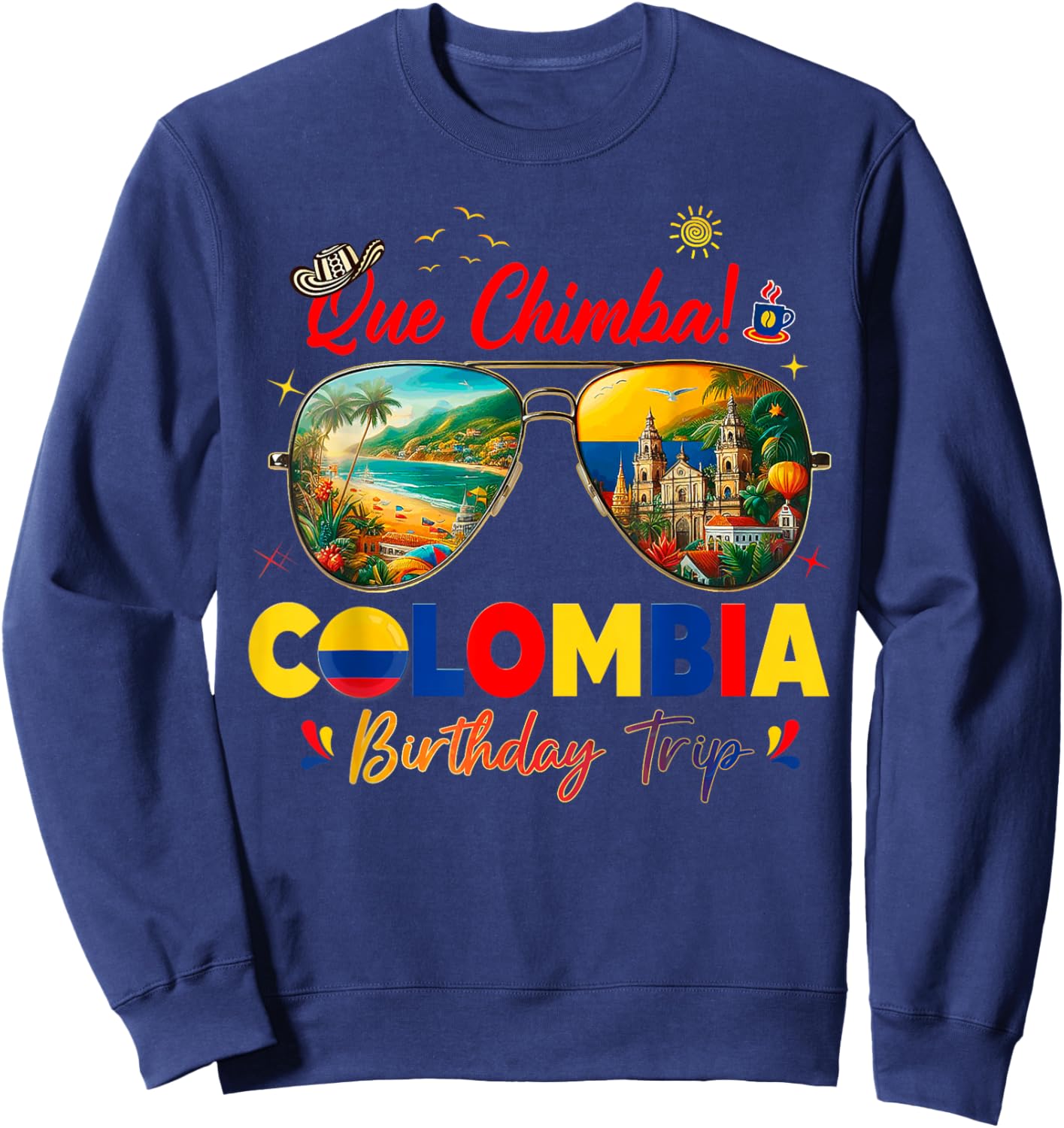 Colombia Vacation Cartagena Trip Crew Sweatshirt - Sweatshirt | Navy