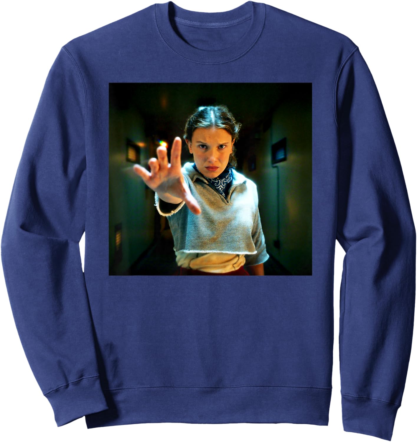 Stranger Things Season 5 Eleven Reaching Using Her Powers Sweatshirt - Sweatshirt | Navy