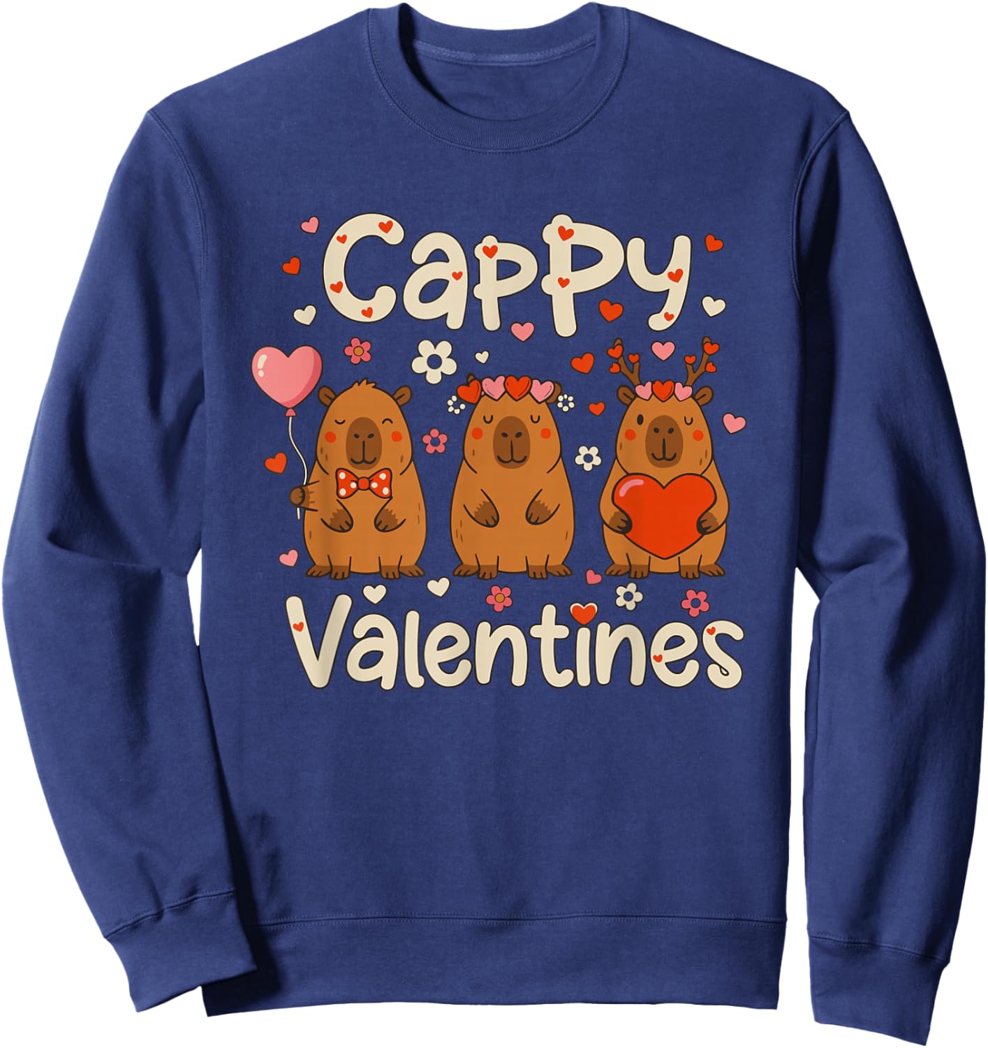 Cute Kawaii Love Hearts Sweatshirt - Sweatshirt | Navy