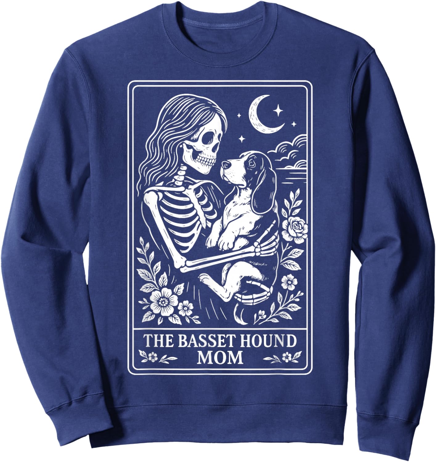 The Basset Hound Mom Tarot Card Sweatshirt - Sweatshirt | Navy