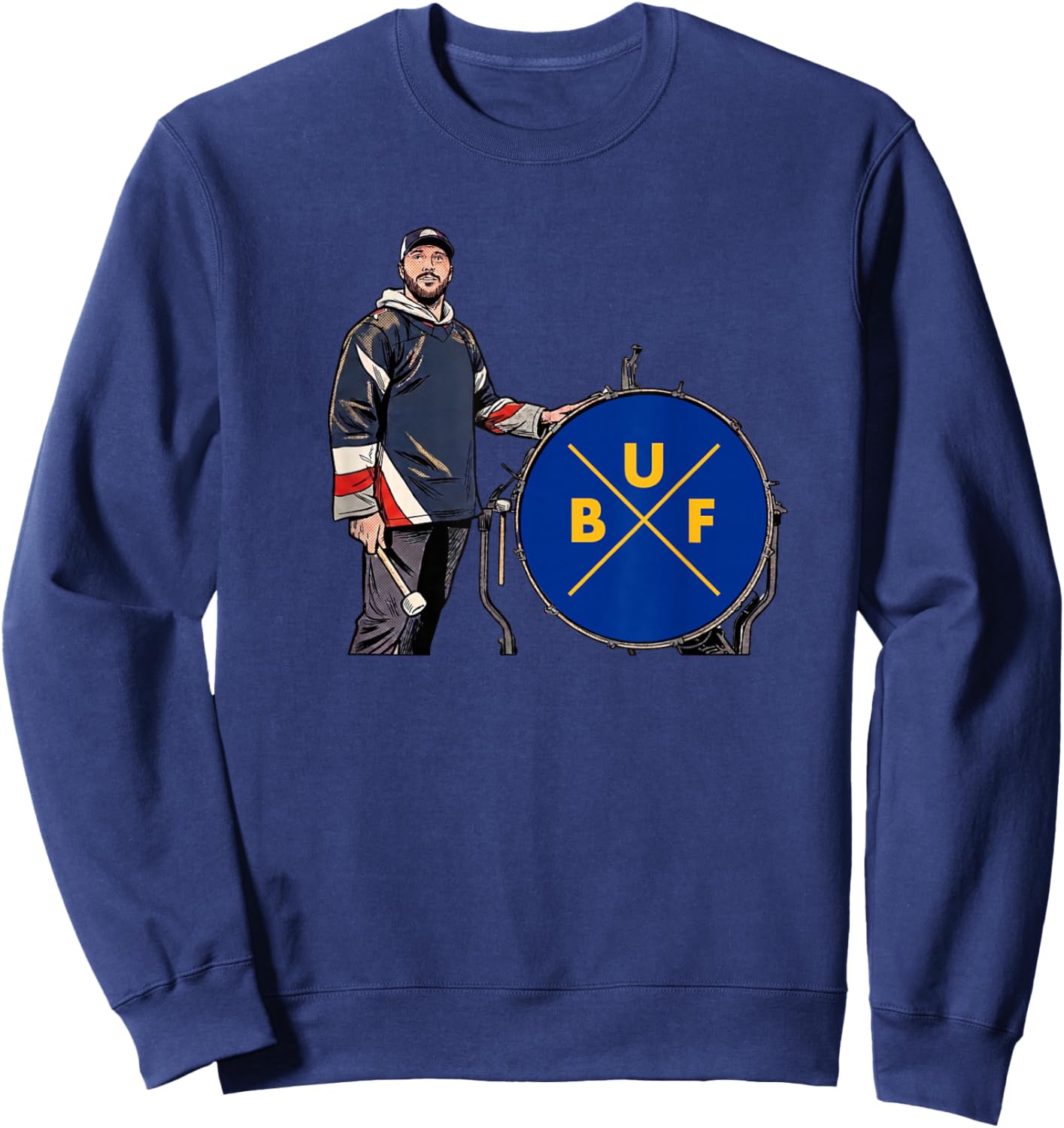 Buffalo Hockey Bang The Drum for 716 Sweatshirt - Sweatshirt | Navy