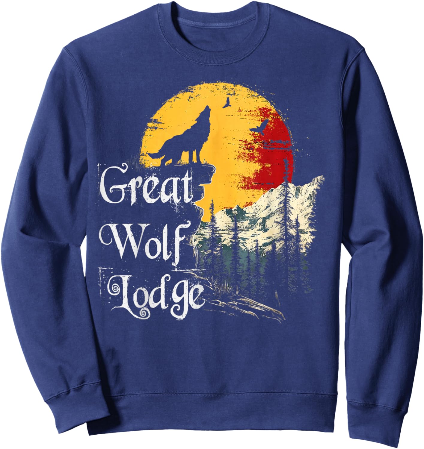 Great Wolf Lodge Lovers Outdoor Adventure Enthusiast Howling Sweatshirt - Sweatshirt | Navy