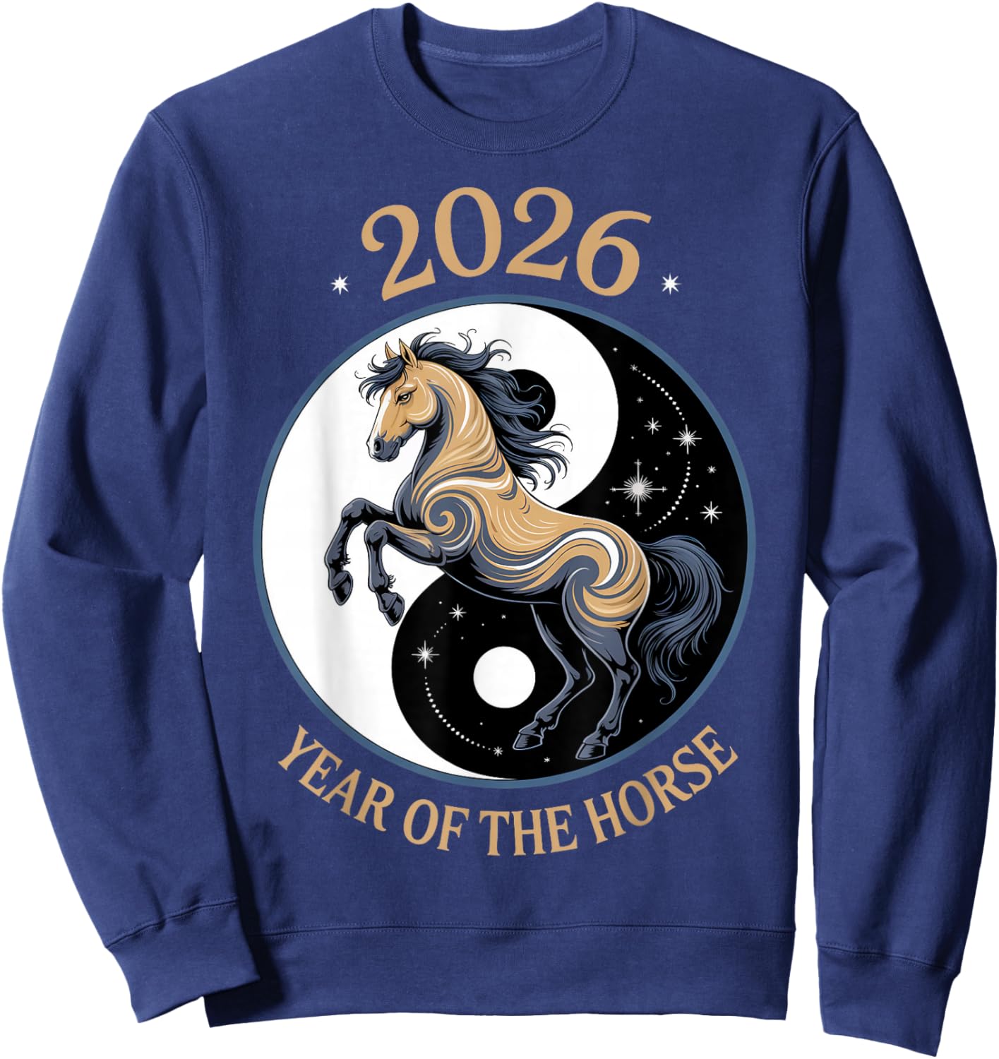 Ying Yang Zodiac Chinese Lunar New Year of The Horse 2026 Sweatshirt - Sweatshirt | Navy