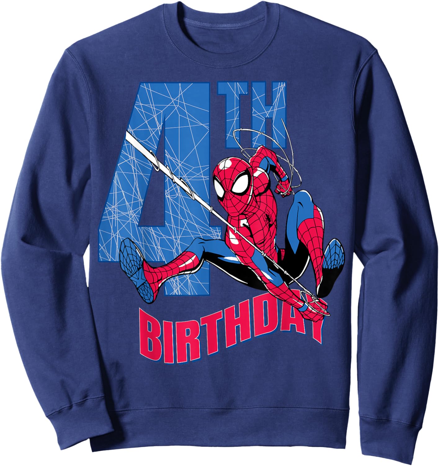 Marvel Comics Spider-Man 4th Birthday Hero Web Action Sweatshirt - Sweatshirt | Navy